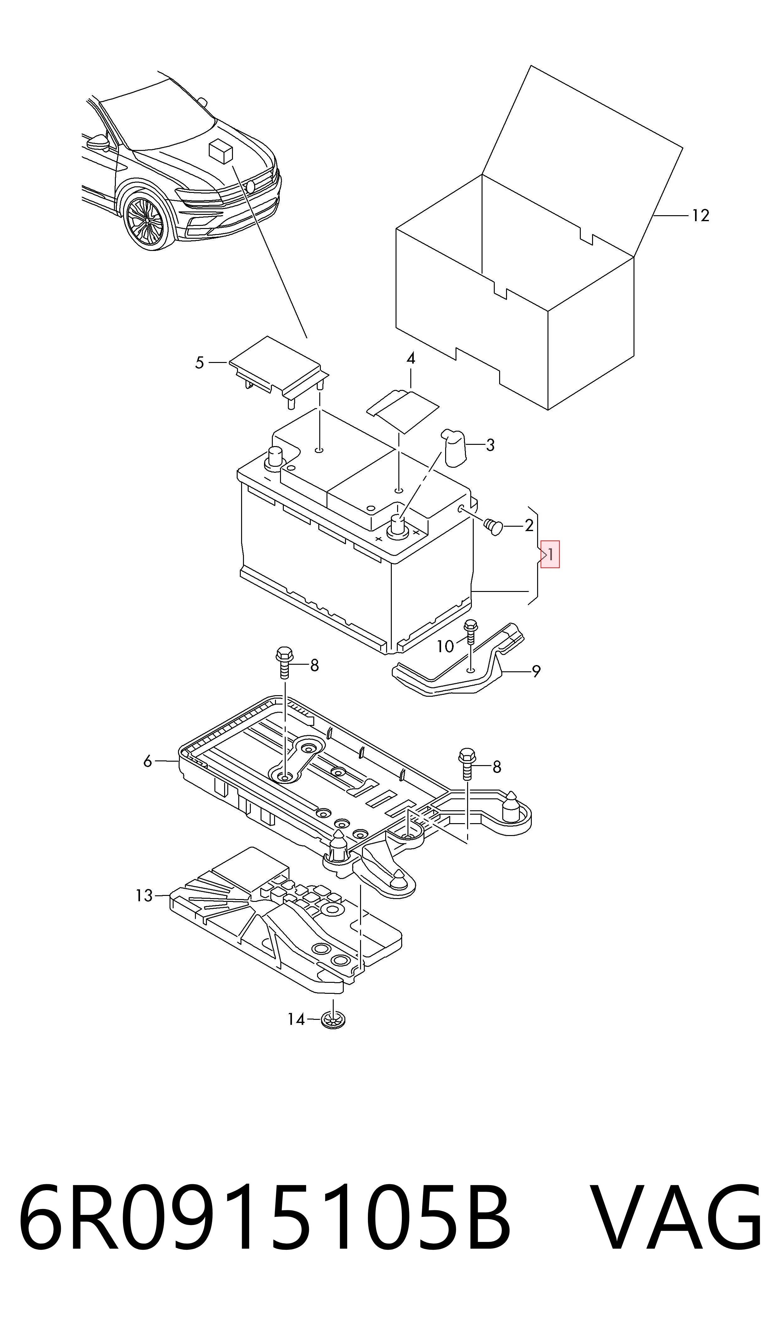 6R0915105B VAG Bateria (akumulator)