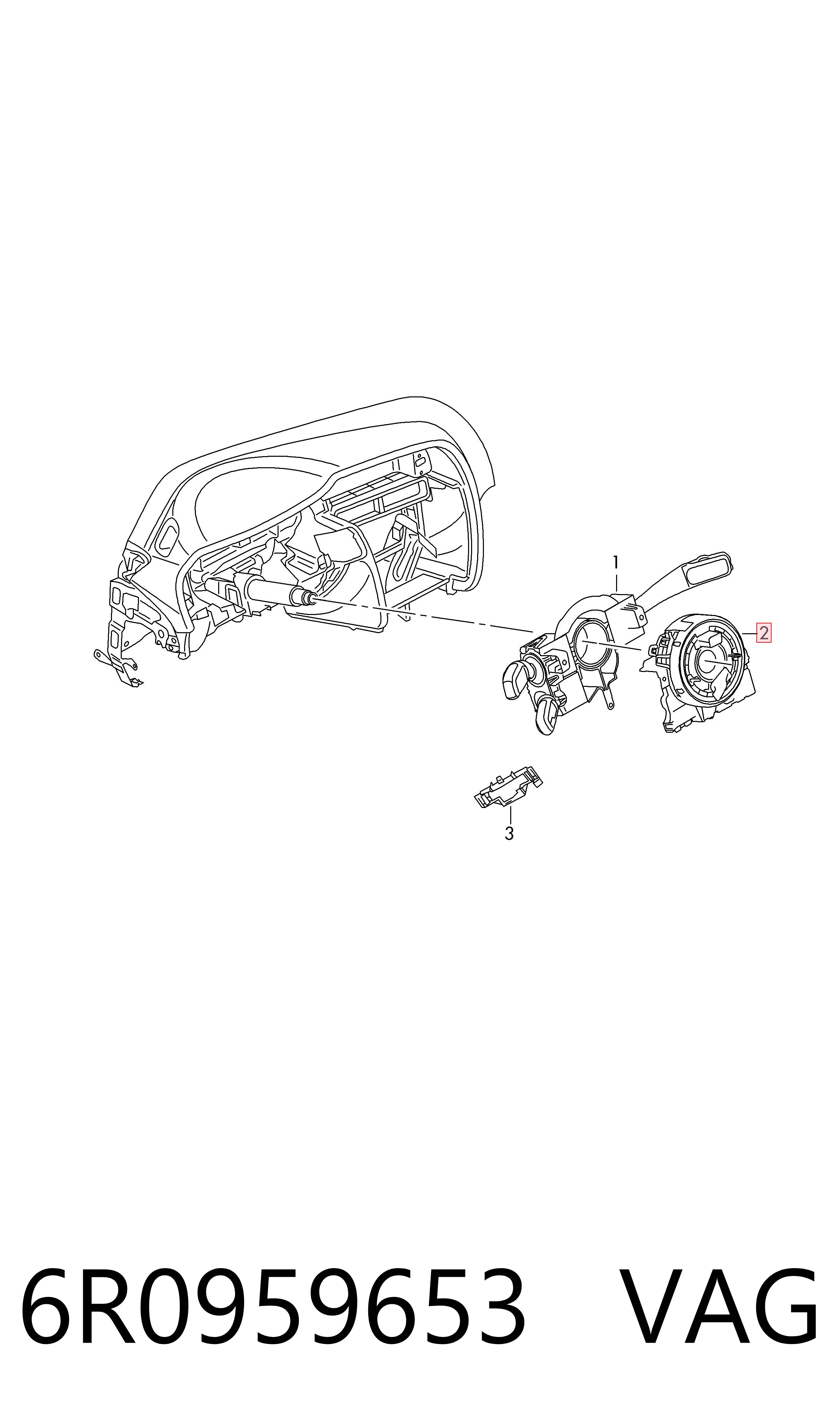 Pierścień kontaktowy AIRBAG, taśma kierownicy VAG 6R0959653
