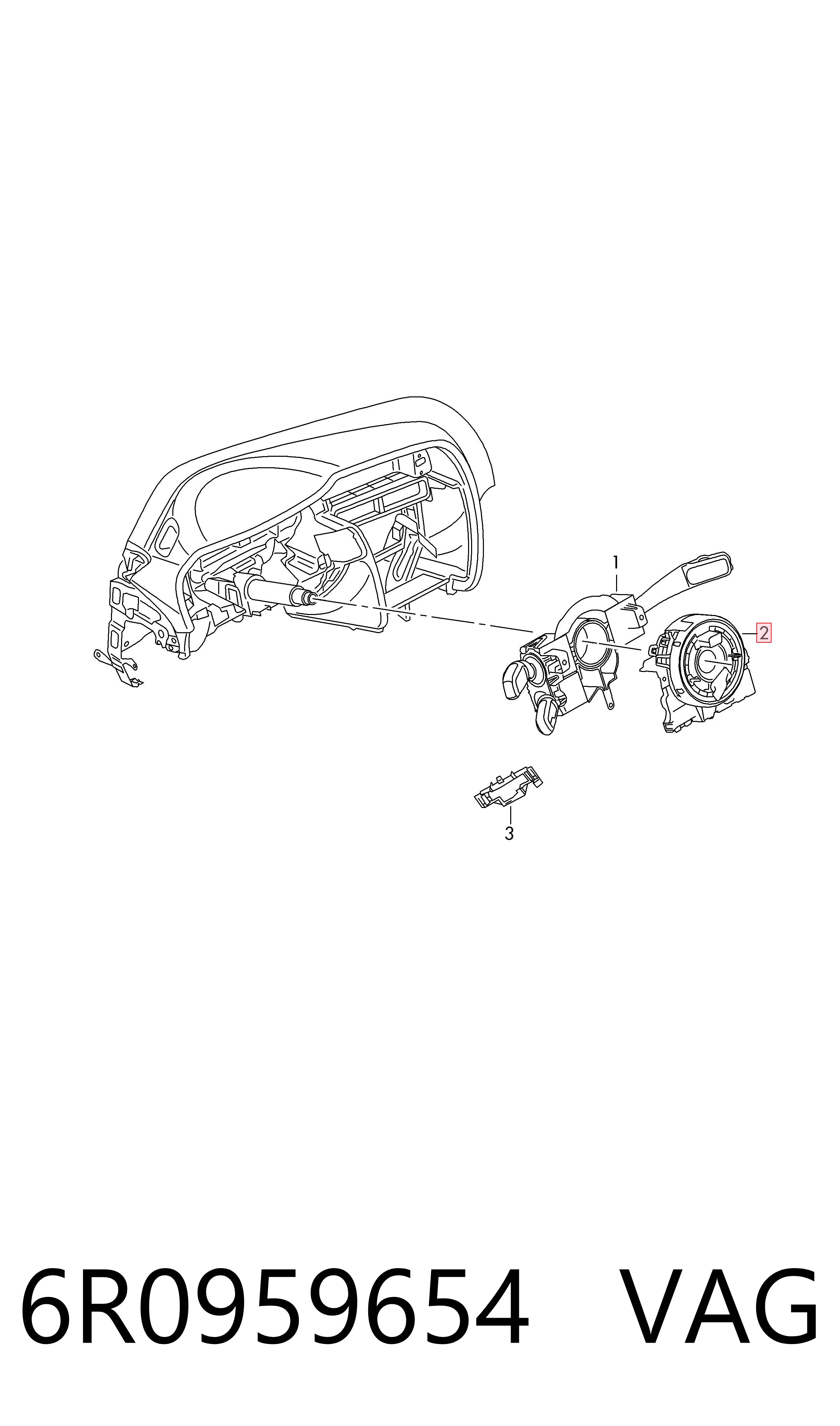 Pierścień kontaktowy AIRBAG, taśma kierownicy VAG 6R0959654