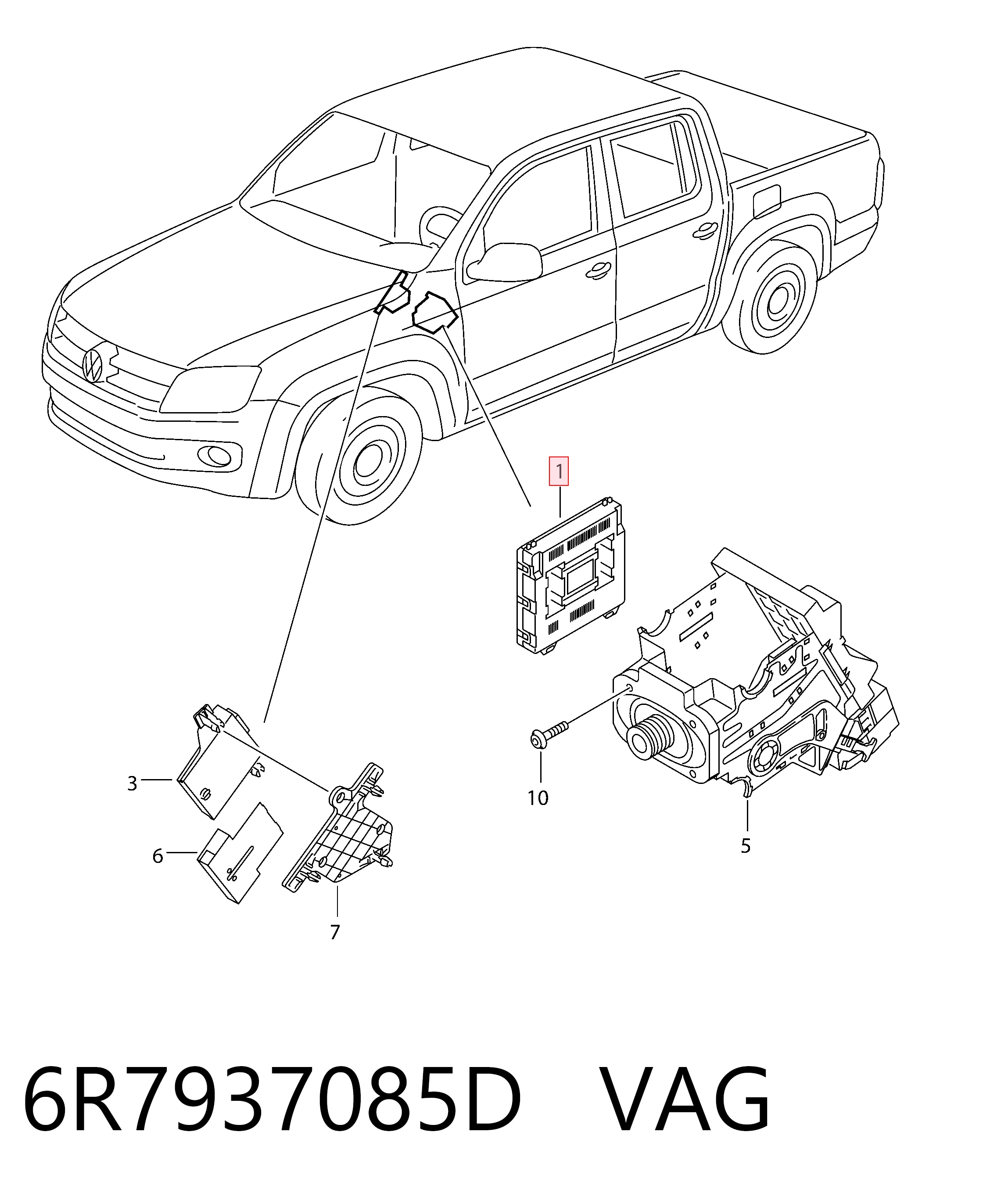 6R7937085D VAG Blok komfortu