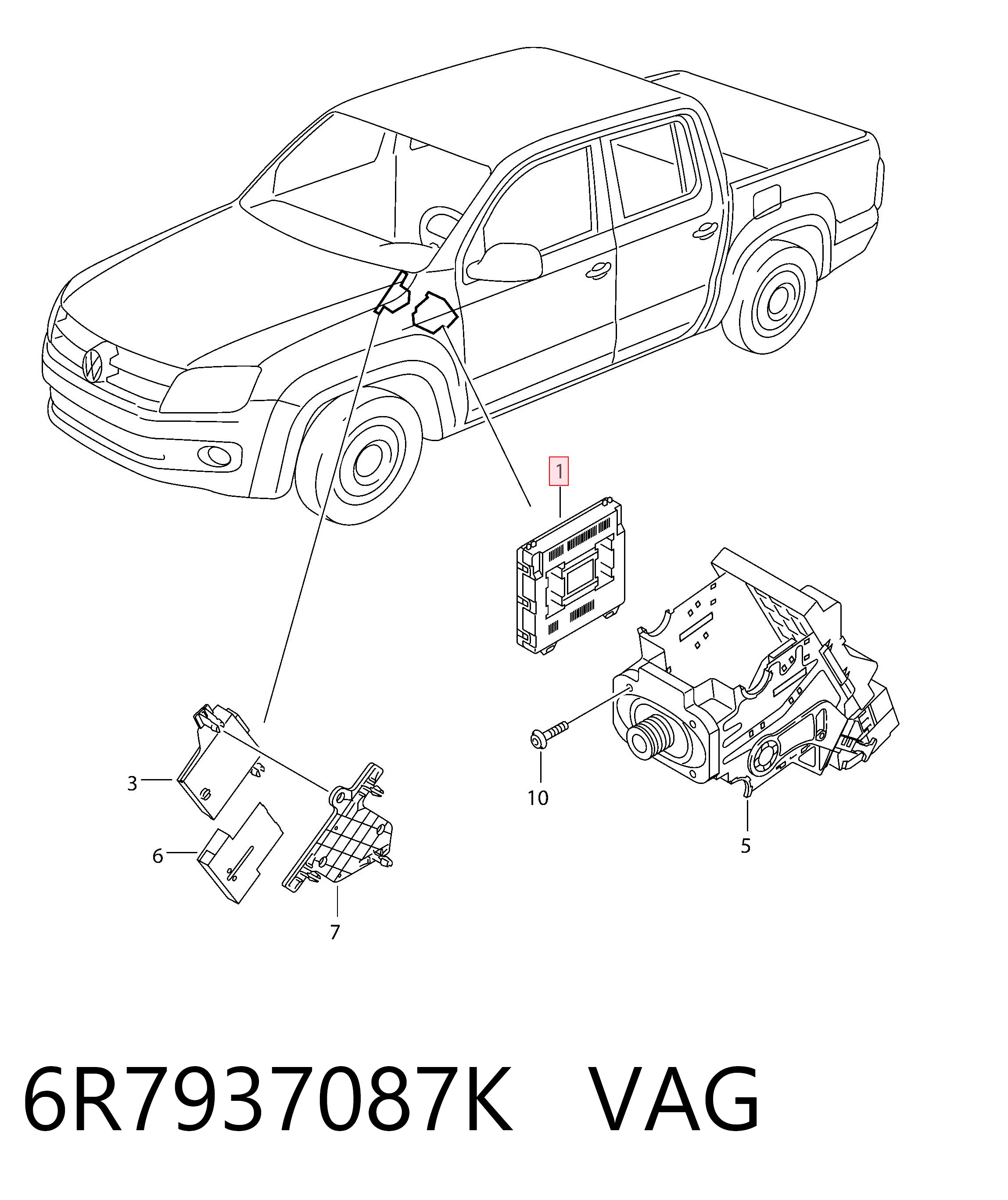 Blok komfortu Volkswagen AMAROK ulec poprawie (2HA, 2HB, S1B, S6B, S7A, S7B) (2010 - 2026) cena, od 162,22 USD