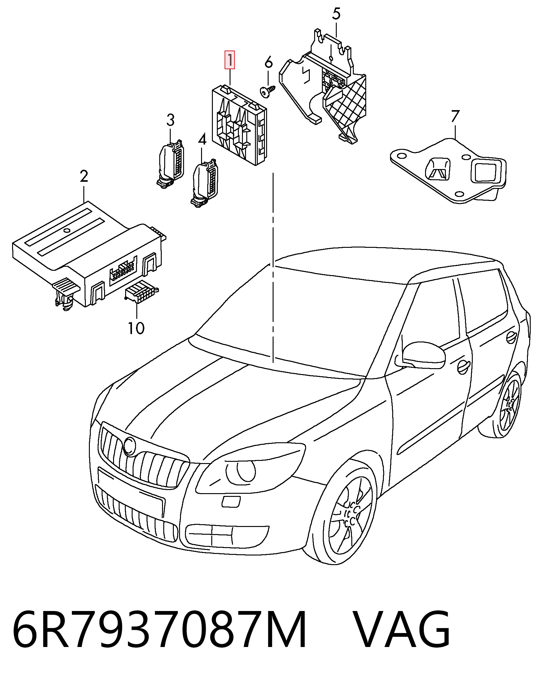 6R7937087M VAG Blok komfortu