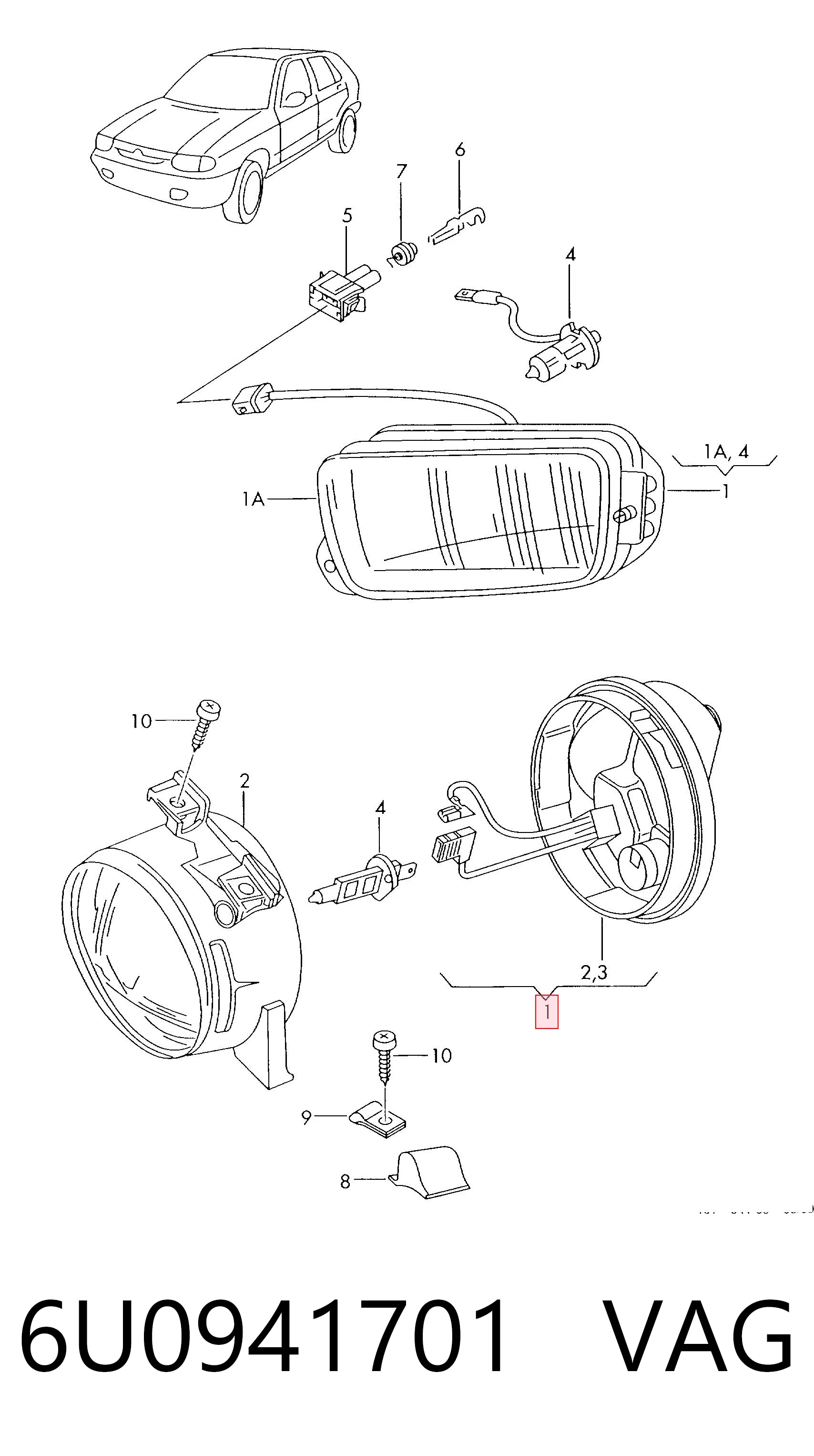 Lampa przeciwmgielna lewa do Skoda Felicia I 6U5, 795