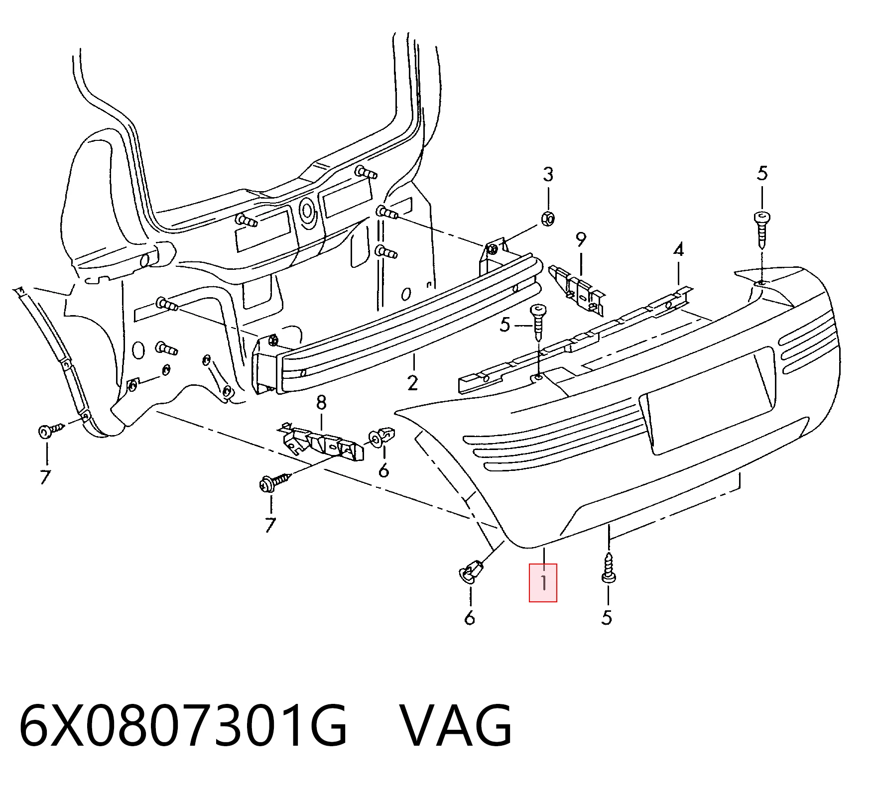 Zderzak tylny Volkswagen Lupo hatchback (6X, 6E) (1998 - 2005) cena, od 147,12 USD