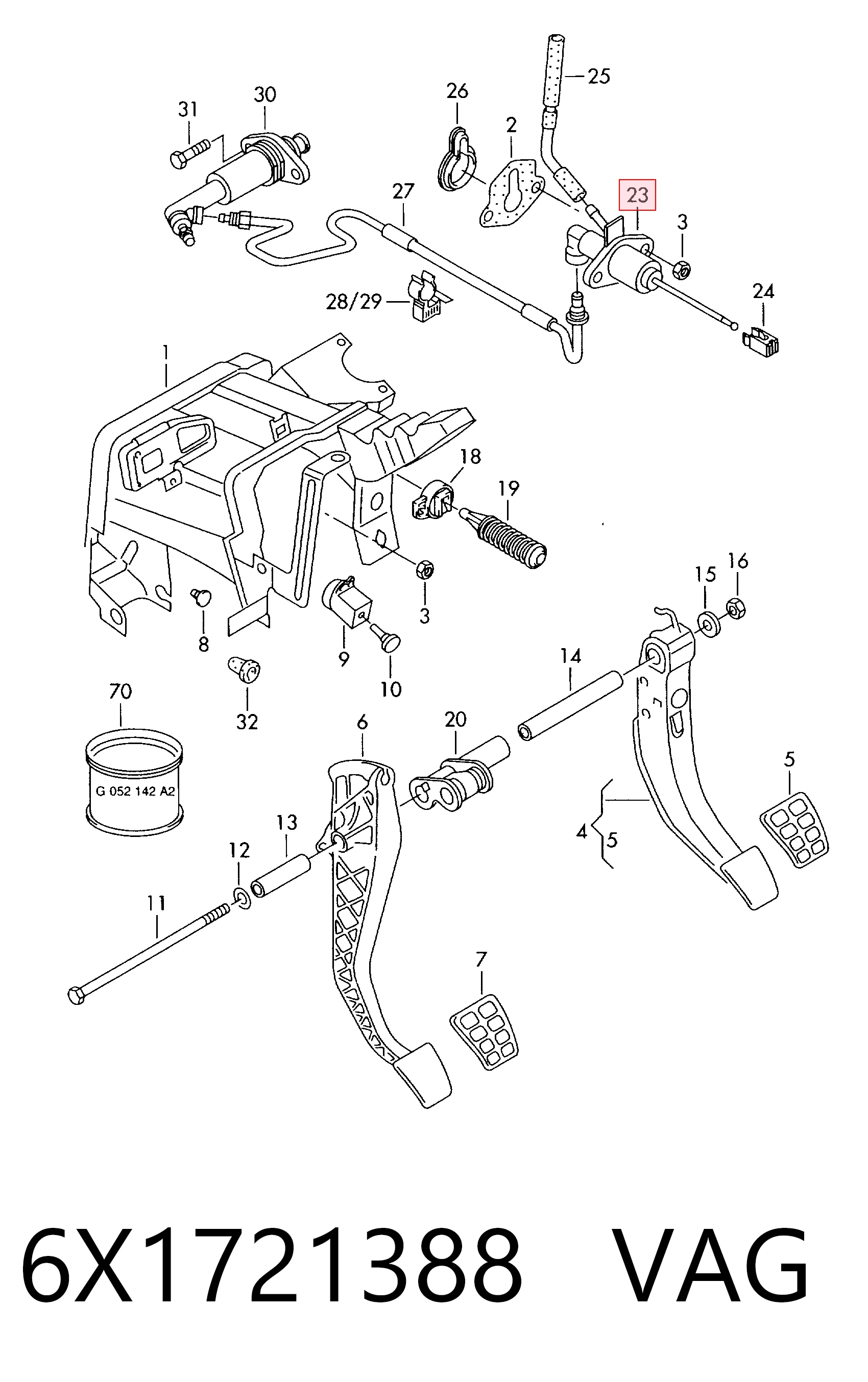 Do koszyka Cylinder sprzęgła główny Volkswagen Lupo  6X, 6E