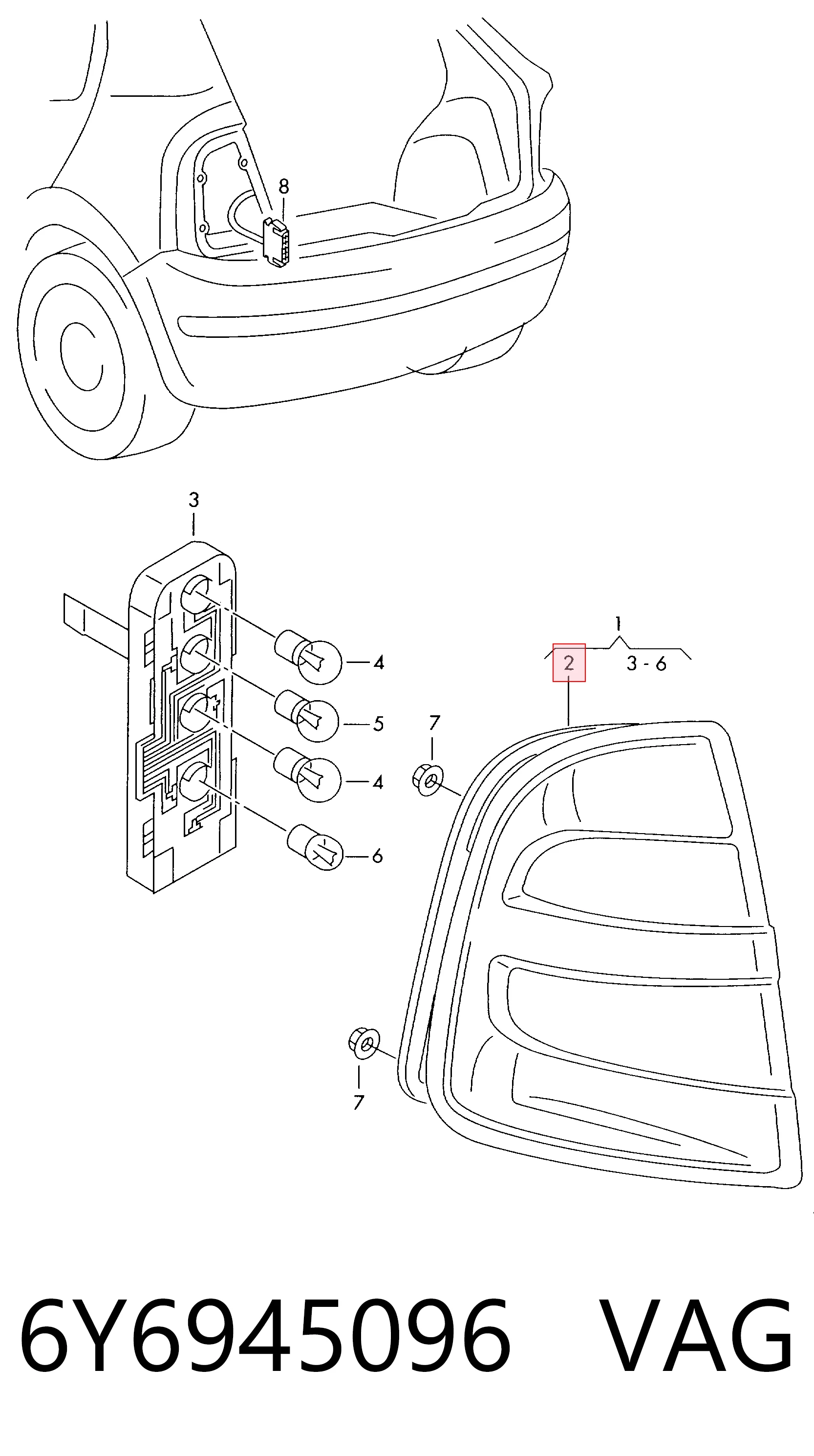  Lampa zespolona tylna prawa Skoda Fabia 1