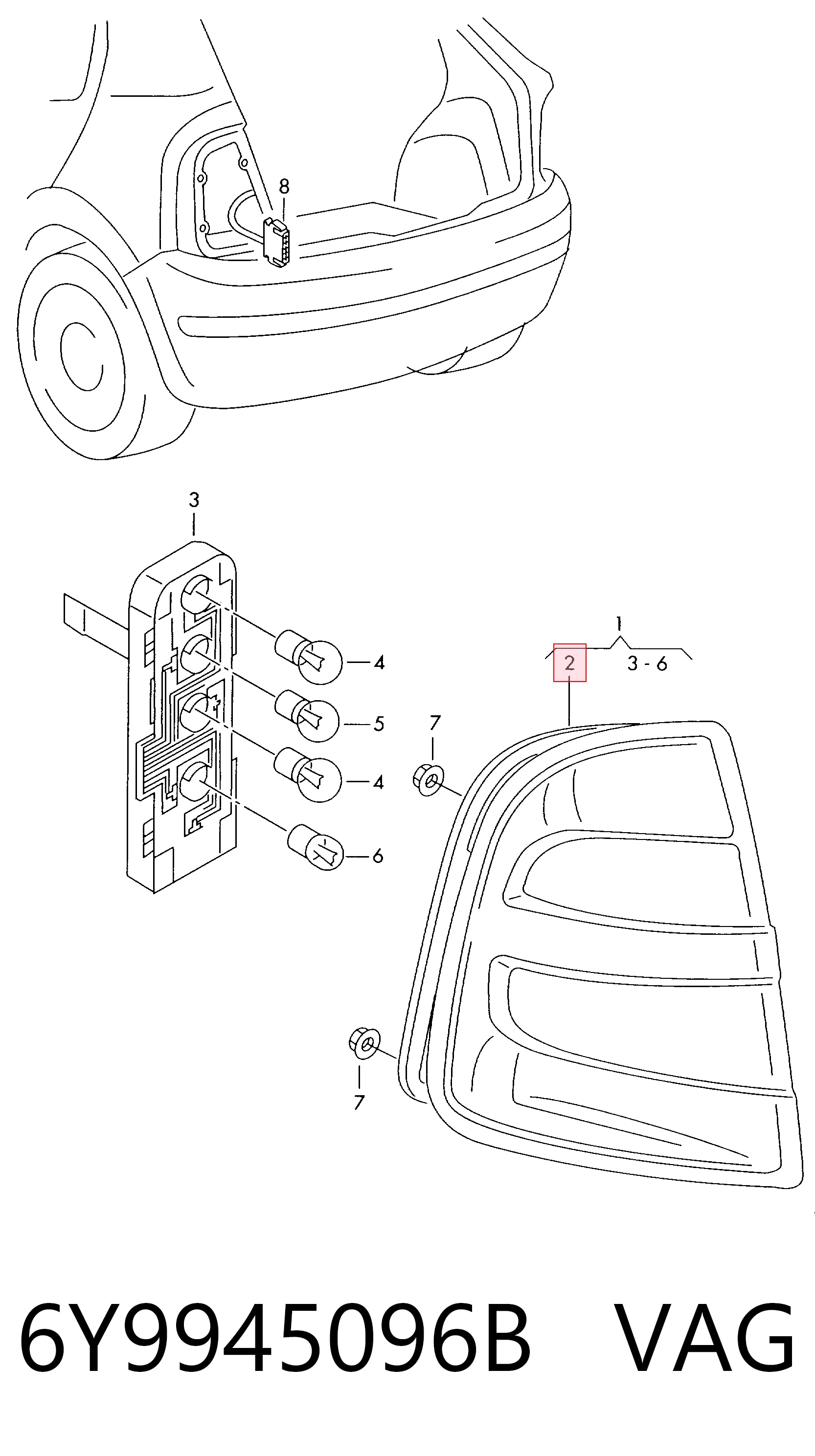  Lampa zespolona tylna prawa Skoda Fabia 1