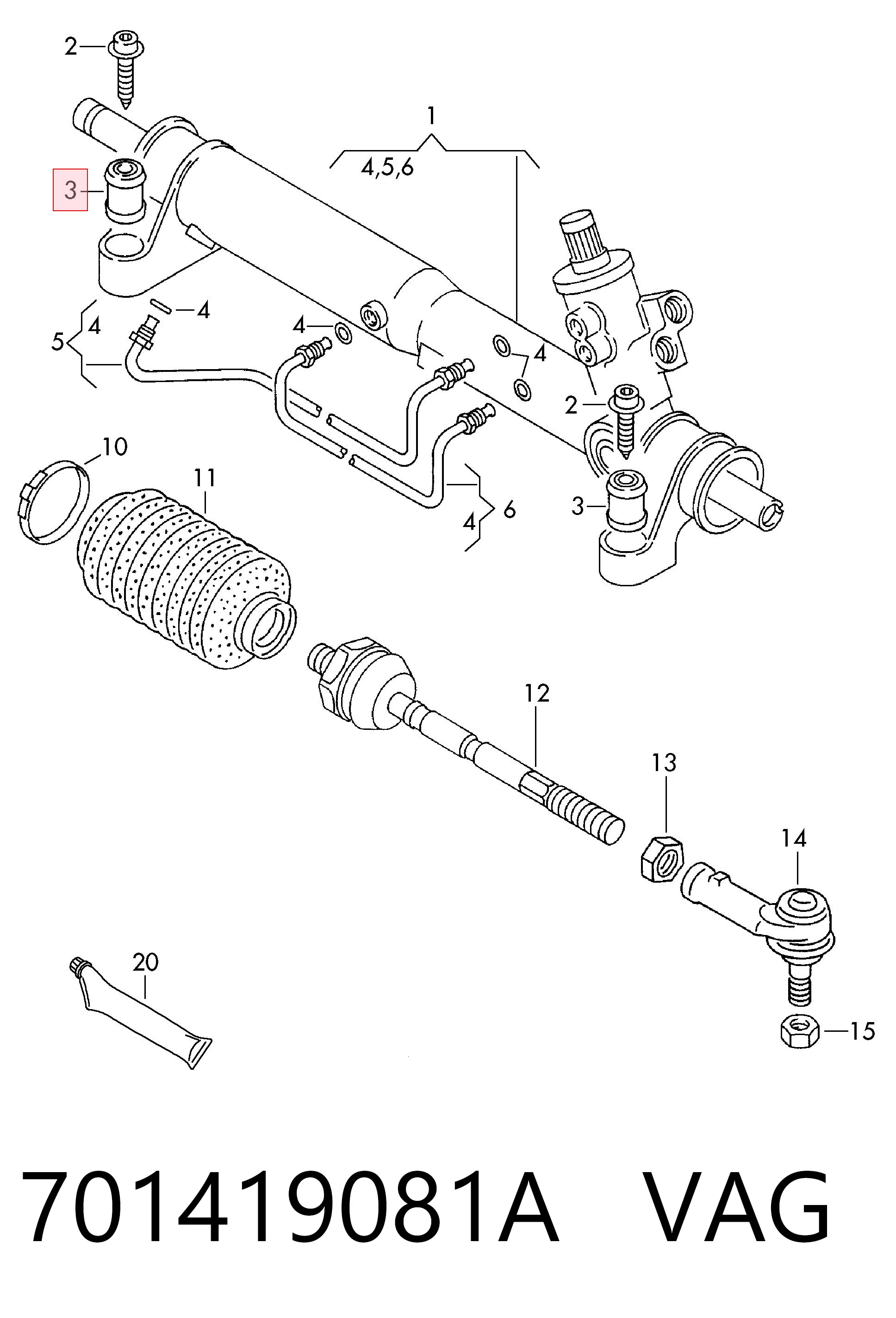 Silentblock mocowania maglownicy VAG 701419081A cena, od 2,53 USD