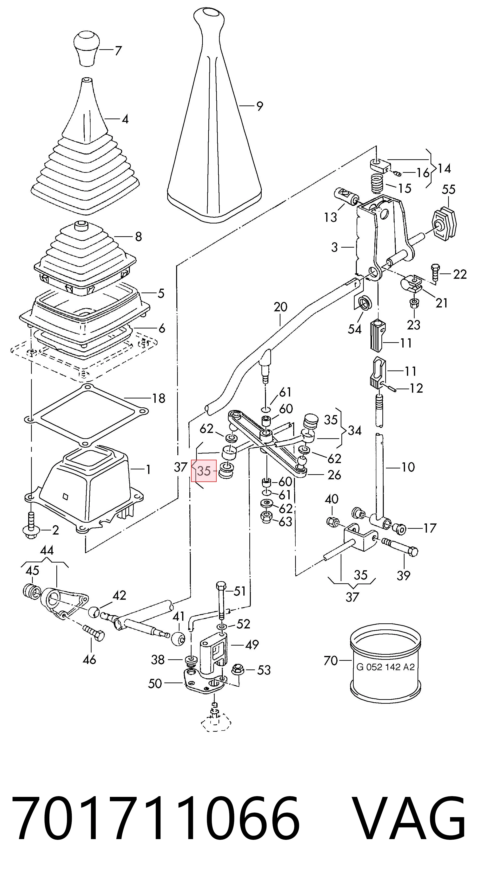 701711066 VAG Tuleja mechanizmu zmiany biegów