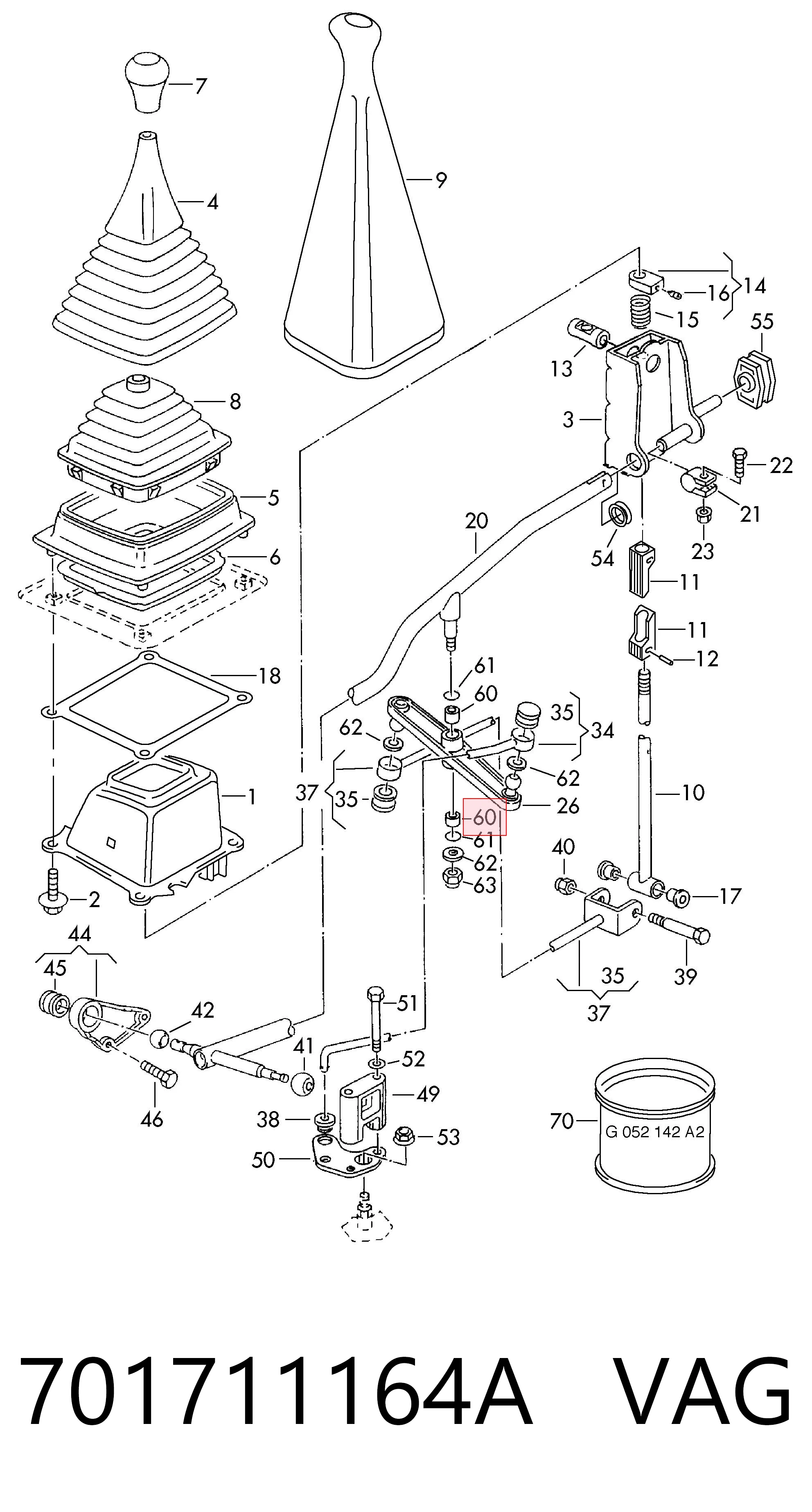 701711164A VAG Tuleja mechanizmu zmiany biegów