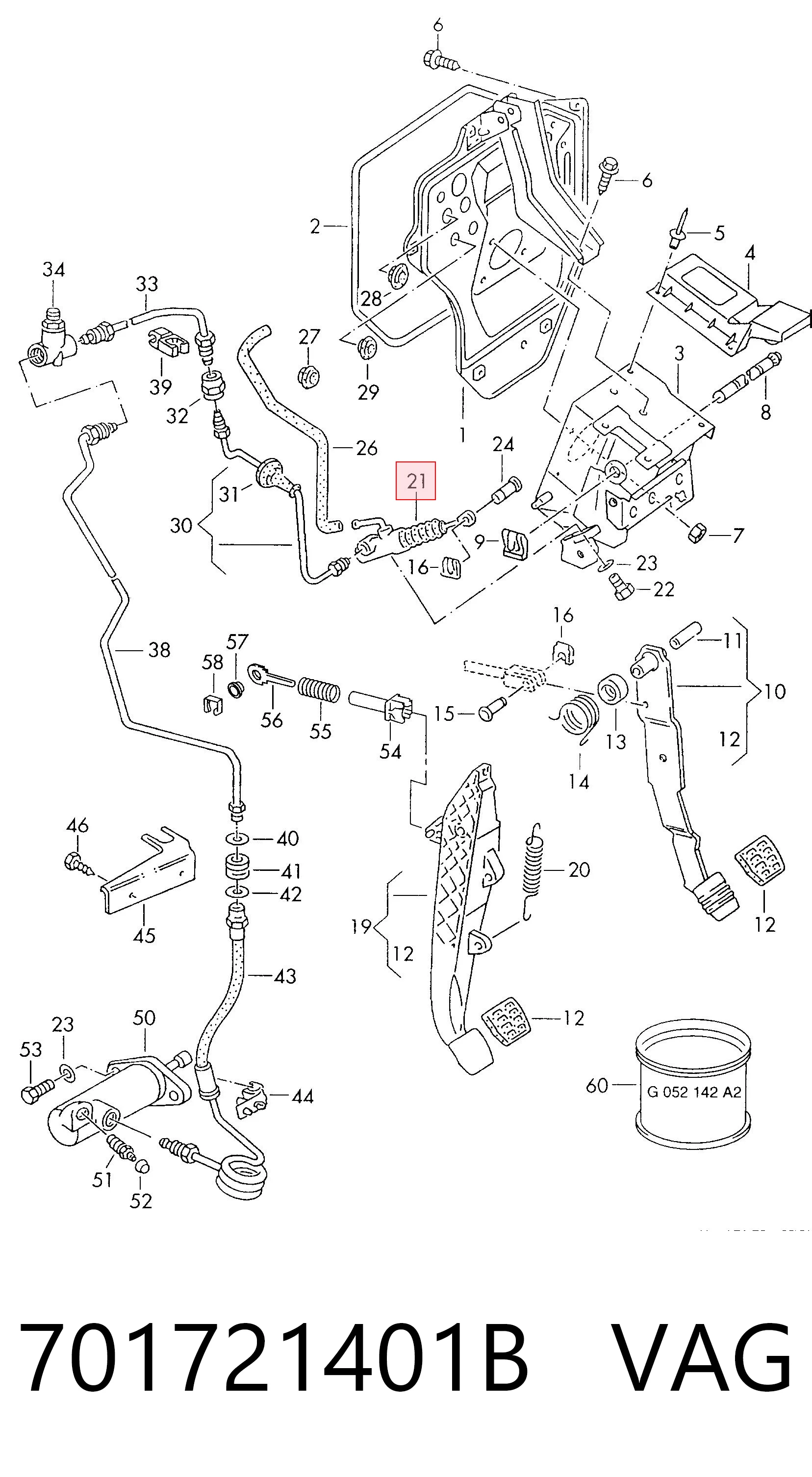 701721401B VAG Cylinder sprzęgła główny