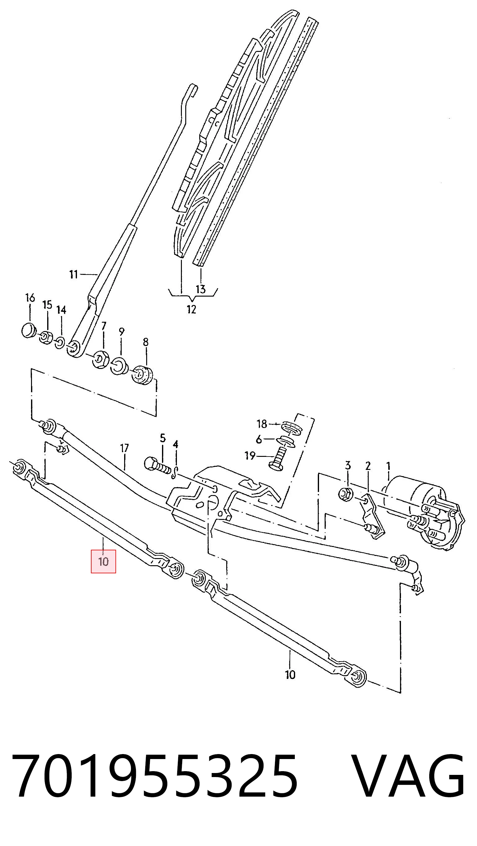 701955325 VAG Mechanizm wycieraczek