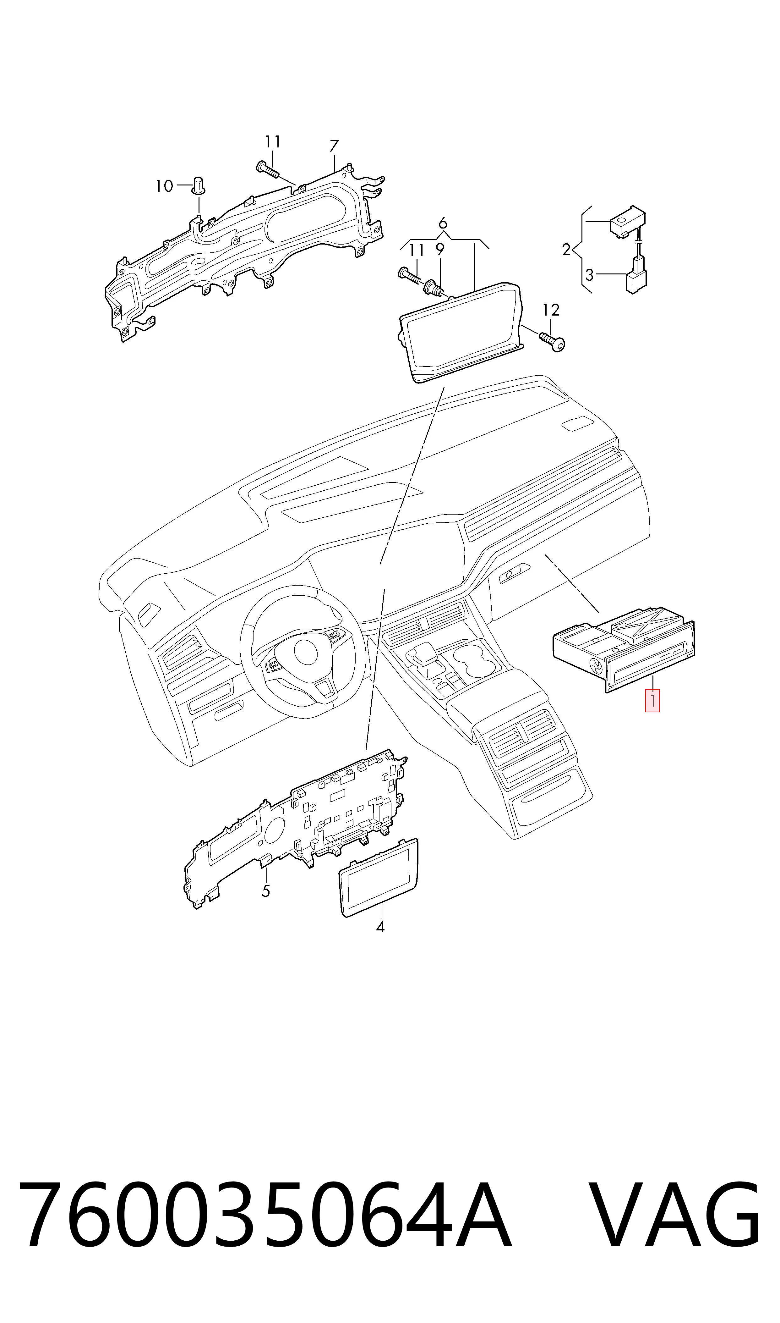 760035064A VAG Radioodtwarzacz (radio AM/FM)