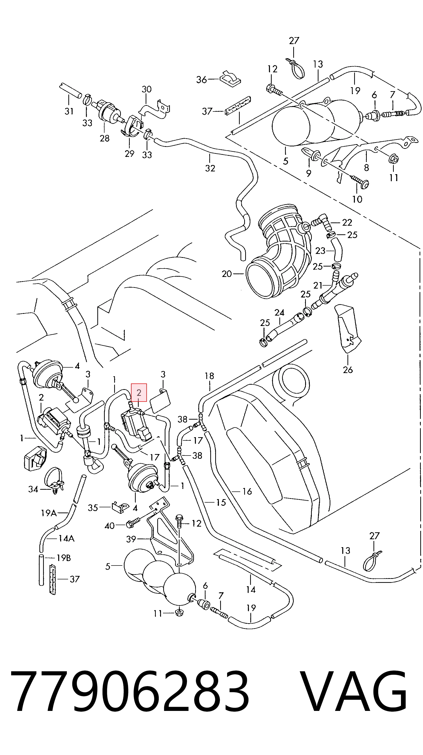 77906283 VAG Zawór-przełącznik regulatora klap kolektora ssącego