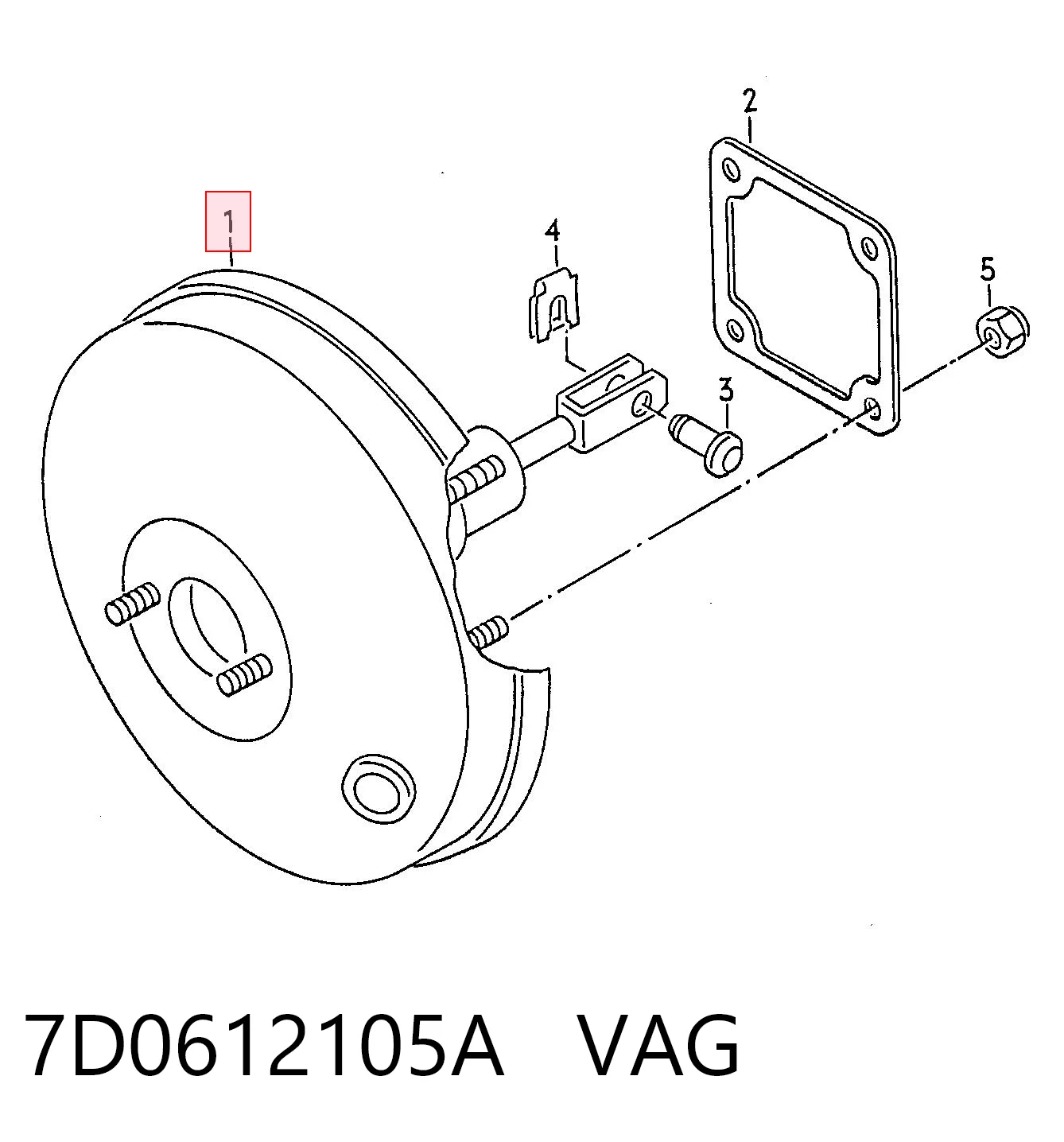 7D0612105A VAG Wzmacniacz próżniowy hamulców