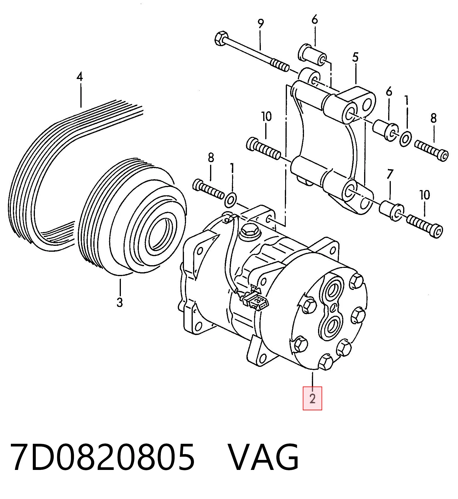 Sprężarka klimatyzacji VAG 7D0820805 cena, od 15,90 USD