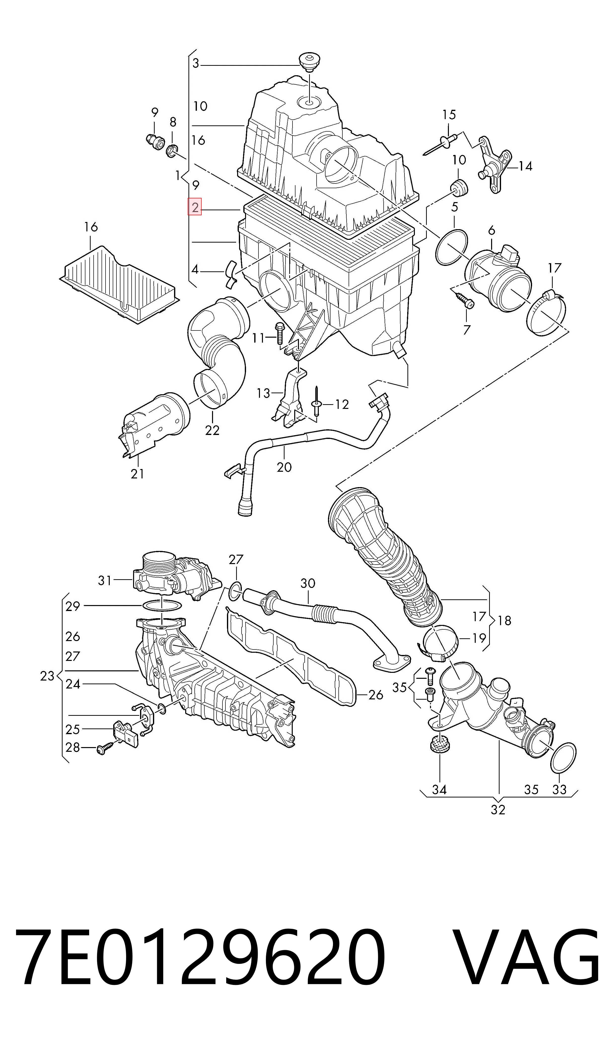 7E0129620 VAG Filtr powietrza