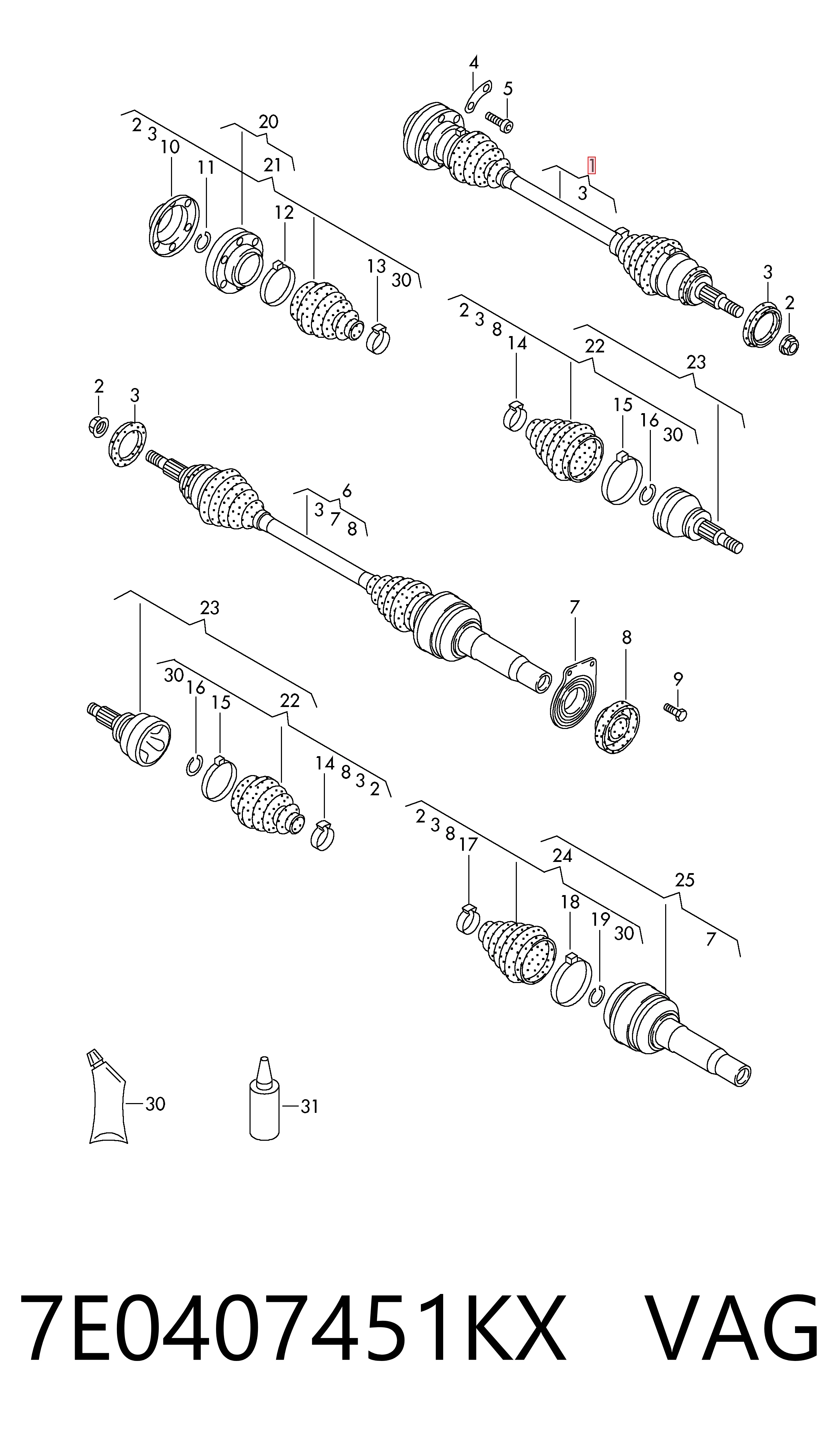 7E0407451KX VAG