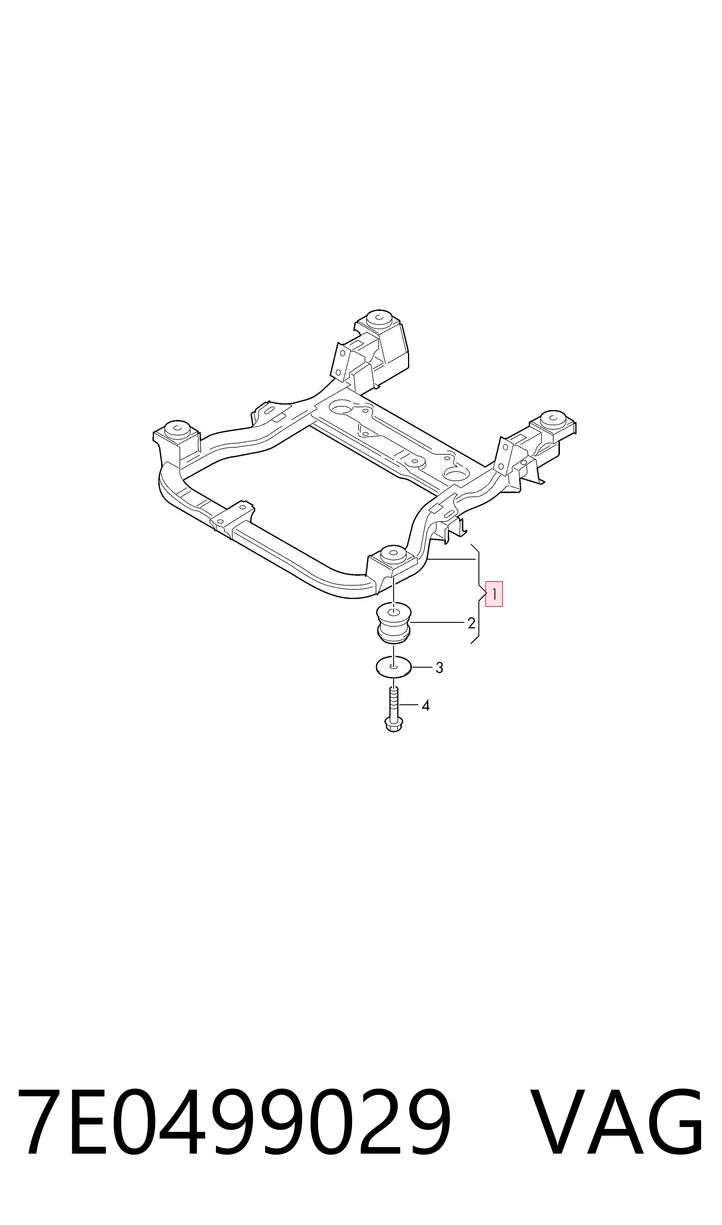 Korpus osi przedniej do Volkswagen Transporter T6 SGA, SGH, SHA, SHH