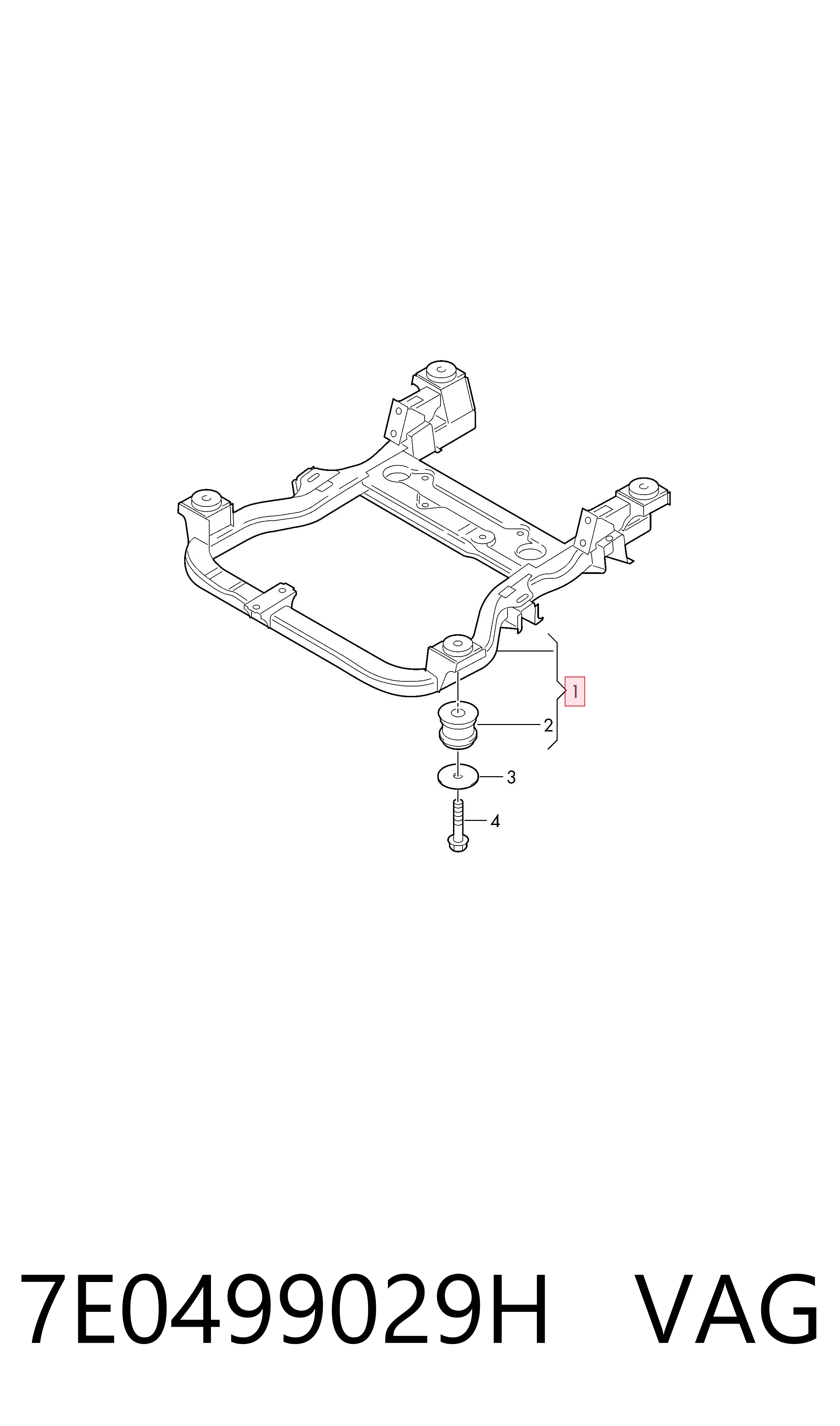 Korpus osi przedniej Volkswagen Transporter T6 awangarda (SGA, SGH, SHA, SHH) (2015 - 2024) cena, od 677,62 USD