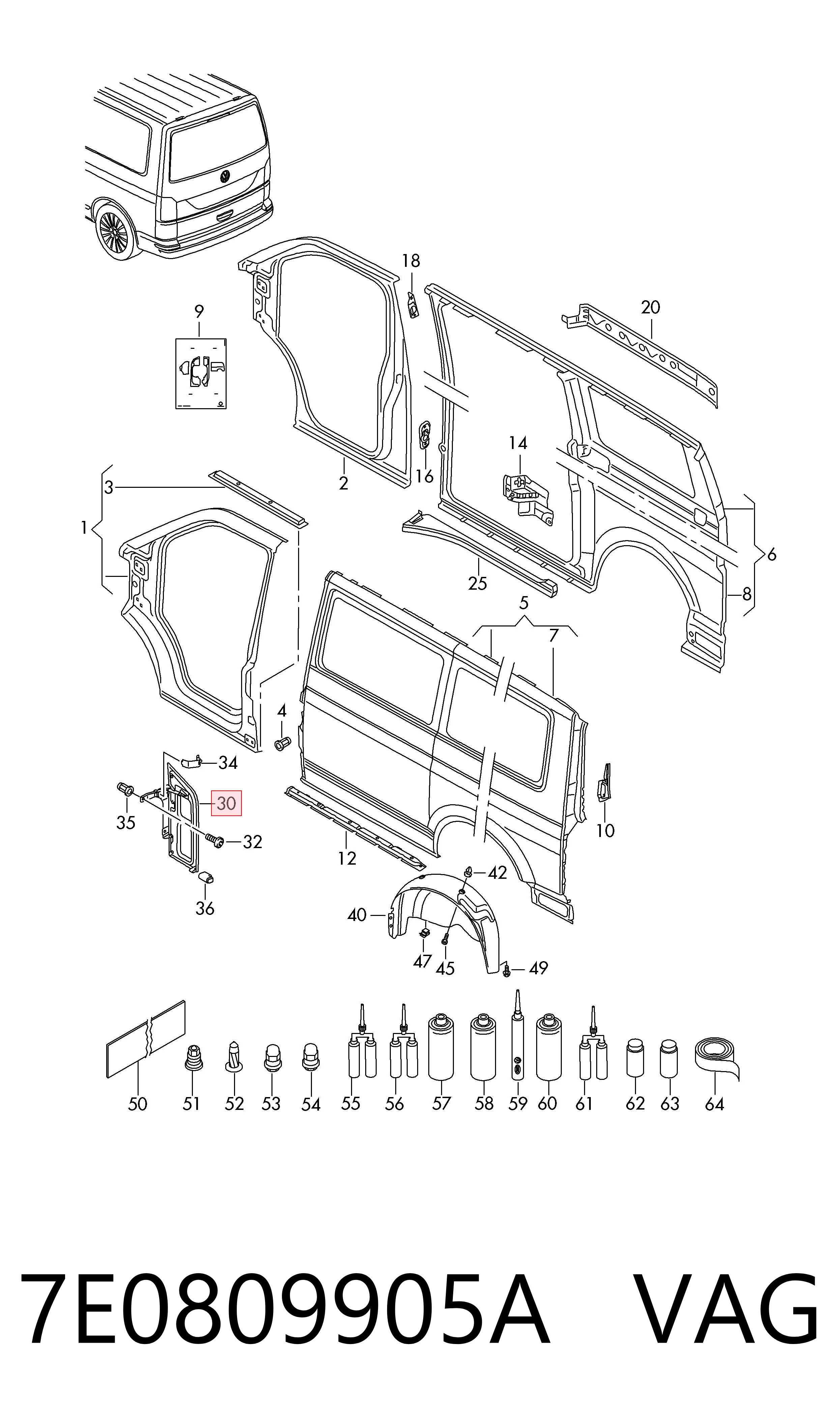 Klapka wlewu paliwa do Volkswagen Transporter T6 SGA, SGH, SHA, SHH