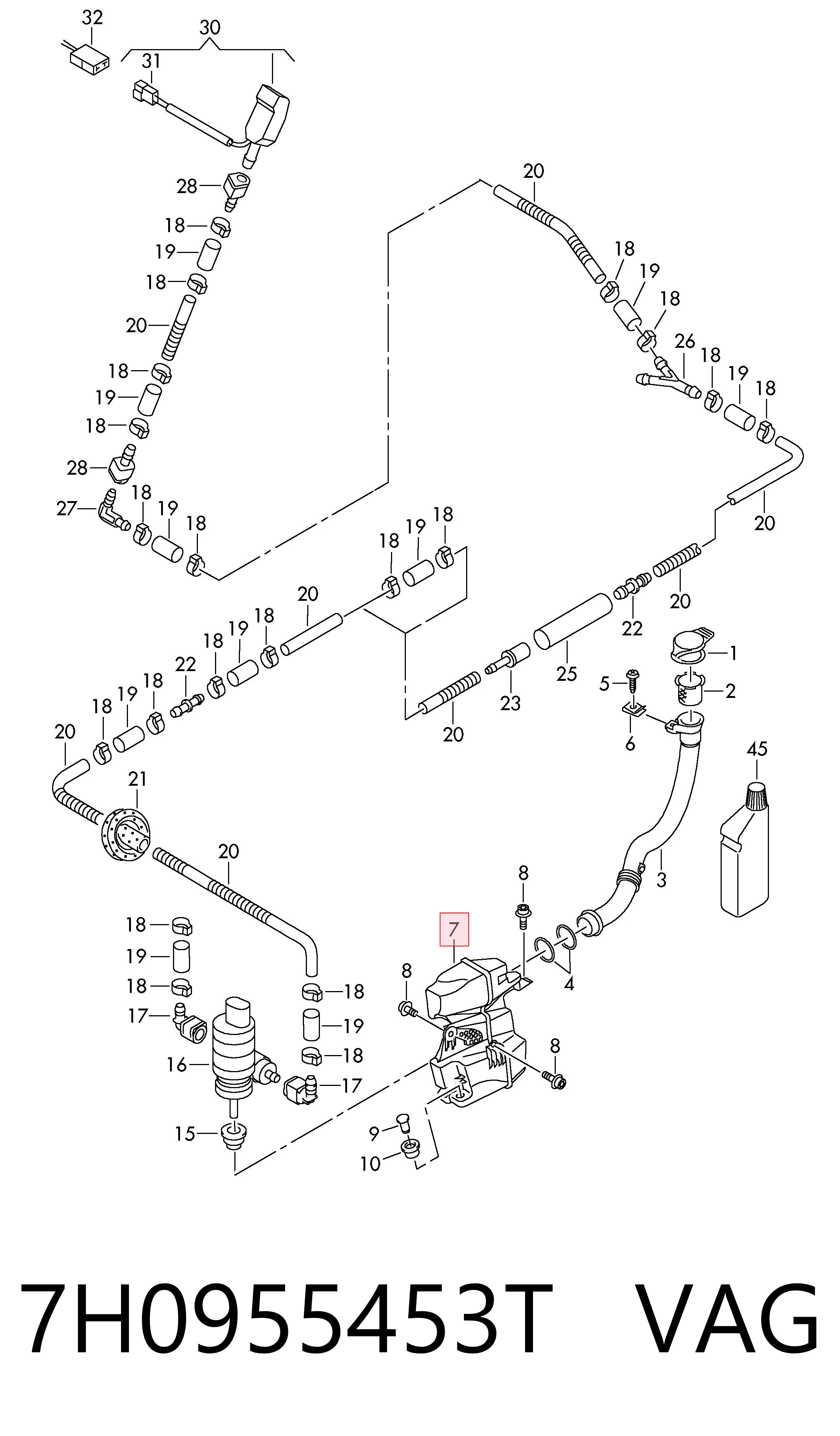 7H0955453T VAG Zbiorniczek spryskiwacza szyb
