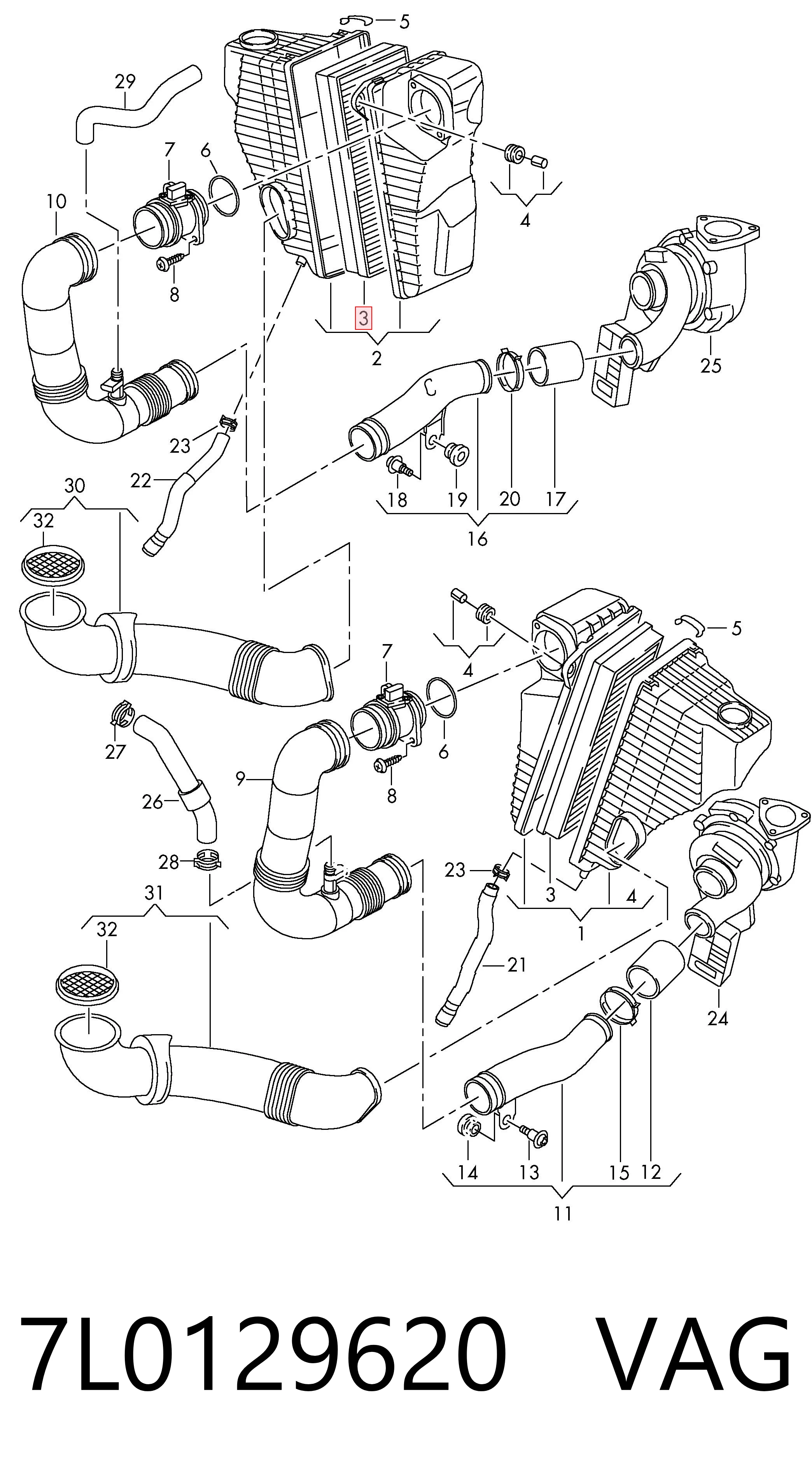 Filtr powietrza VAG 7L0129620 cena, od 12,57 USD
