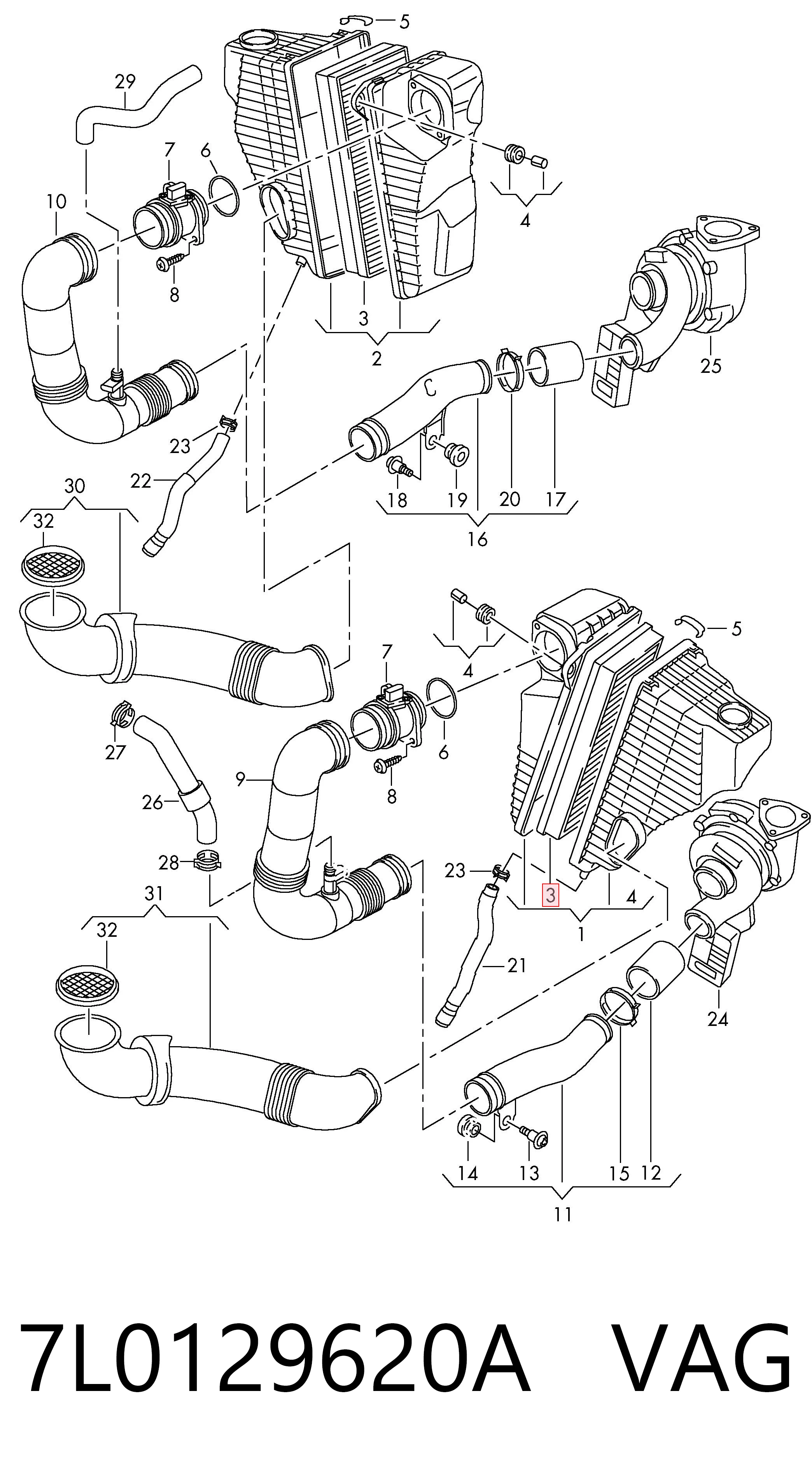 Filtr powietrza VAG 7L0129620A cena, od 14,48 USD