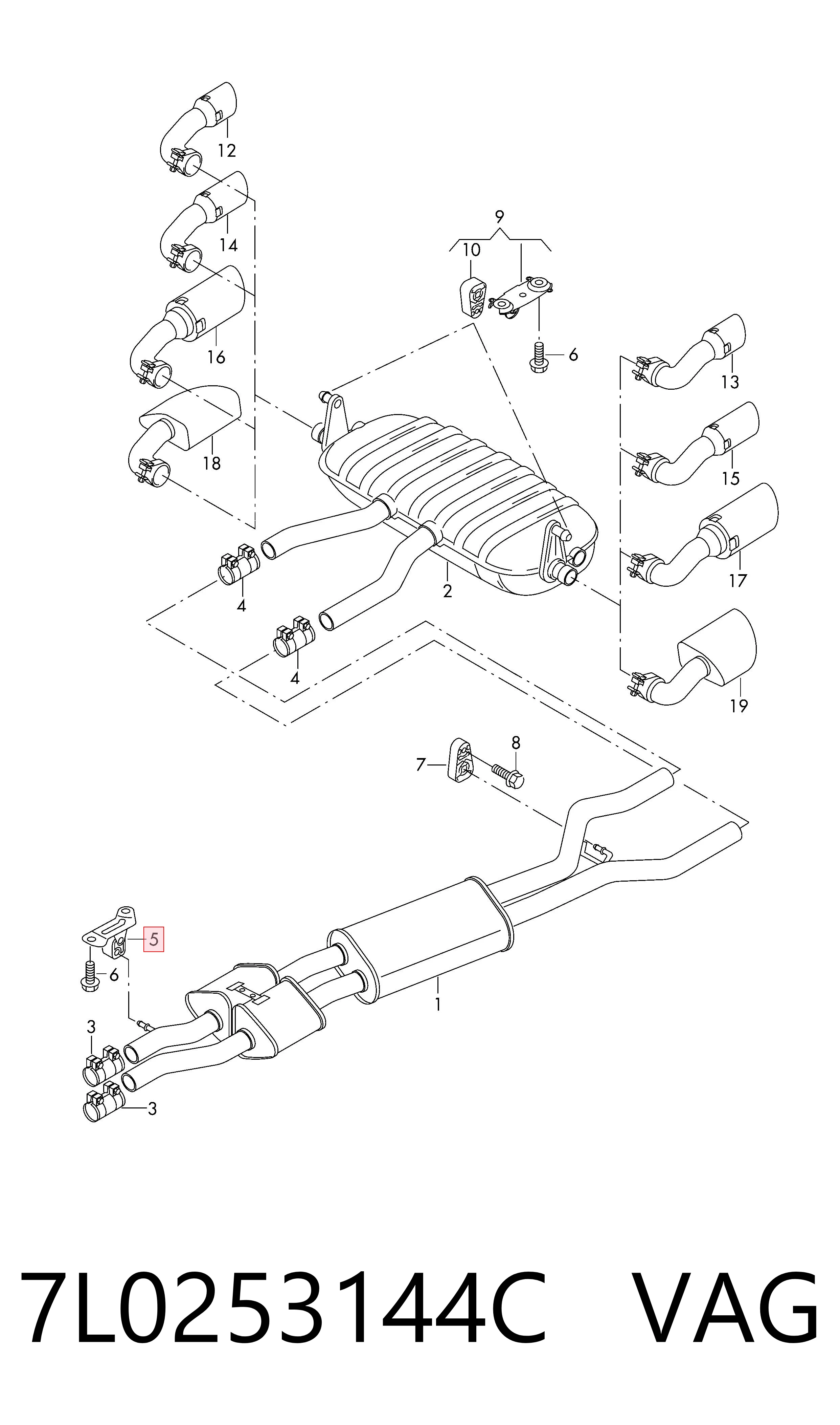 Poduszka mocowania tłumika Volkswagen Touareg II SUV (7P5, 7P6) (2010 - 2017) cena, od 11,22 USD