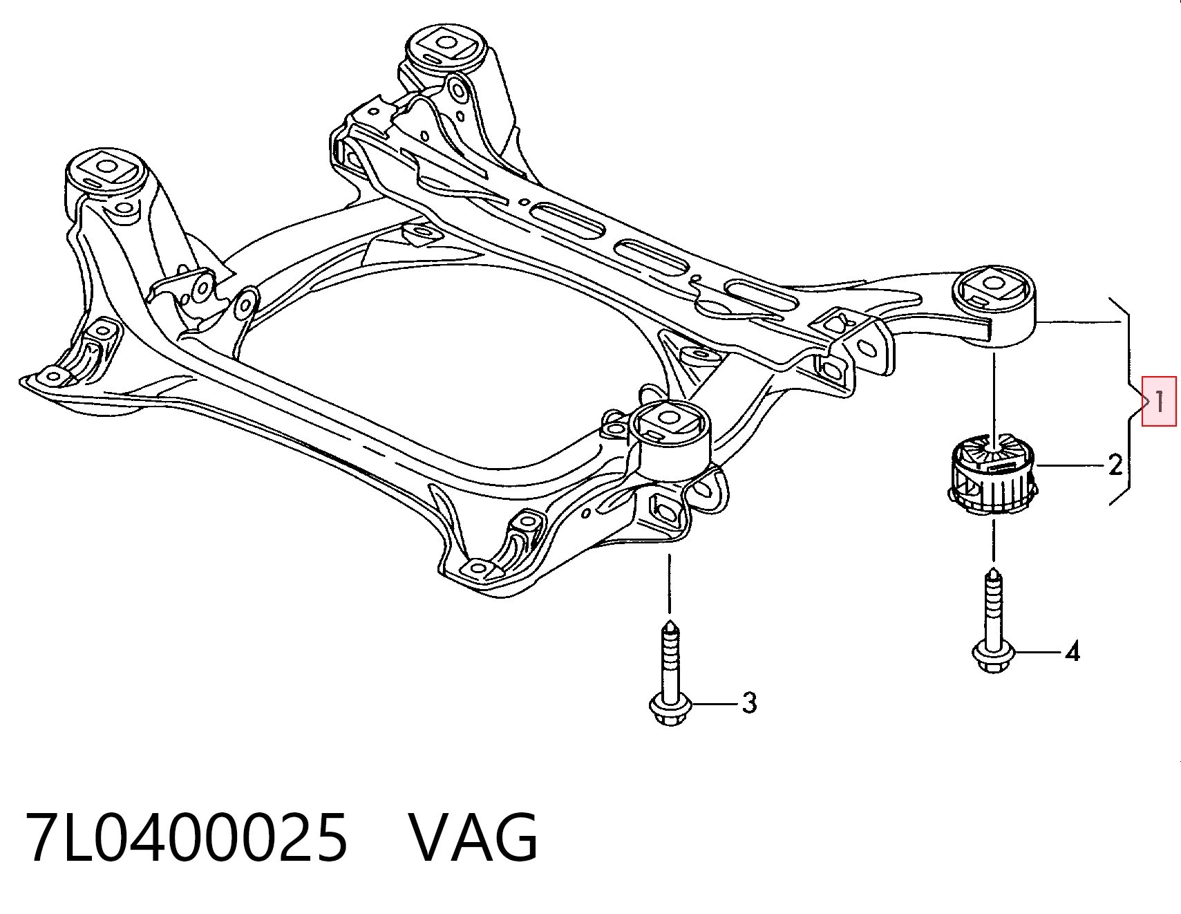 Korpus osi przedniej Volkswagen Touareg II SUV (7P5, 7P6) (2010 - 2017) cena, od 310,82 USD