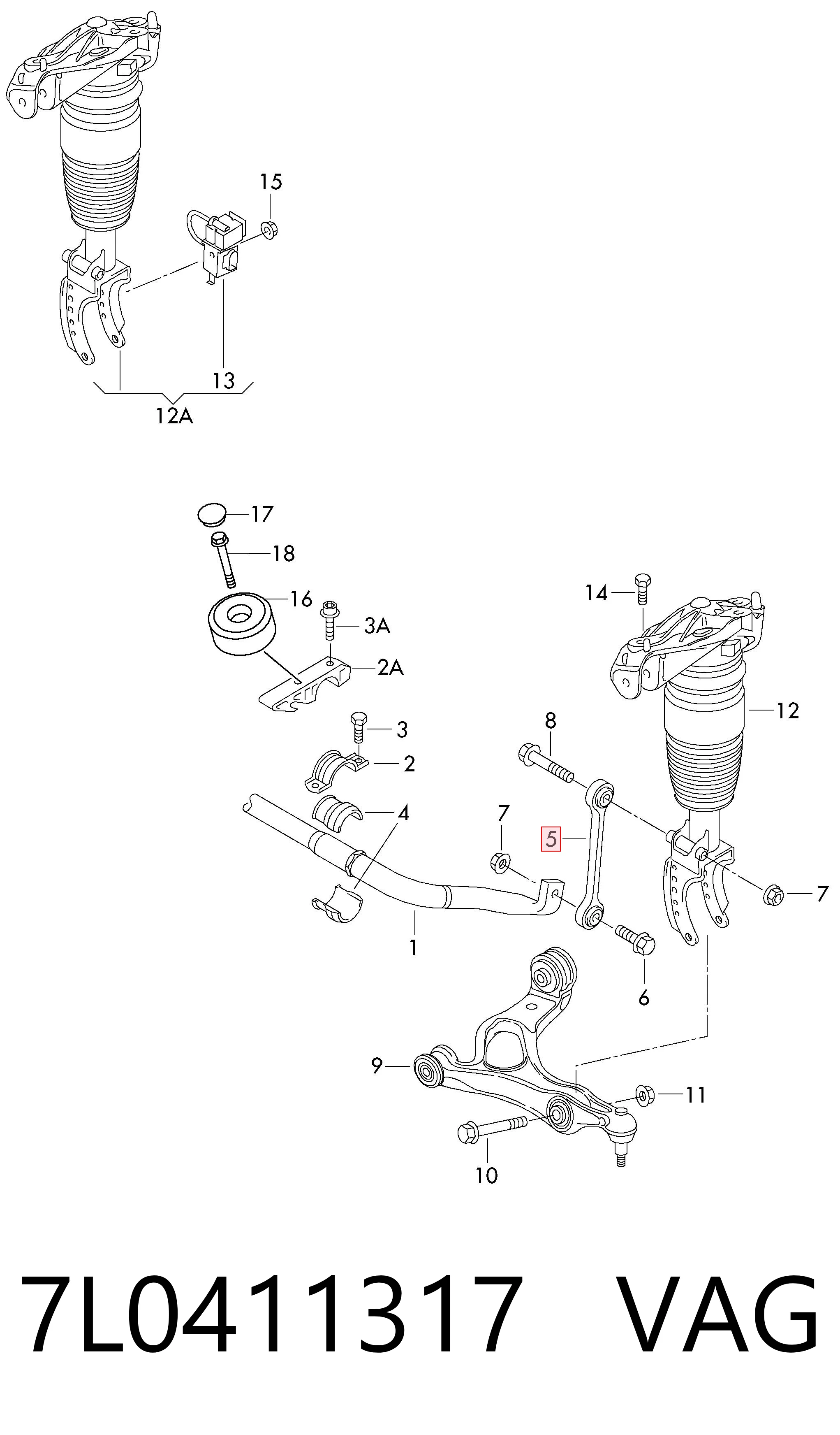 7L0411317 VAG Łącznik stabilizatora przedniego