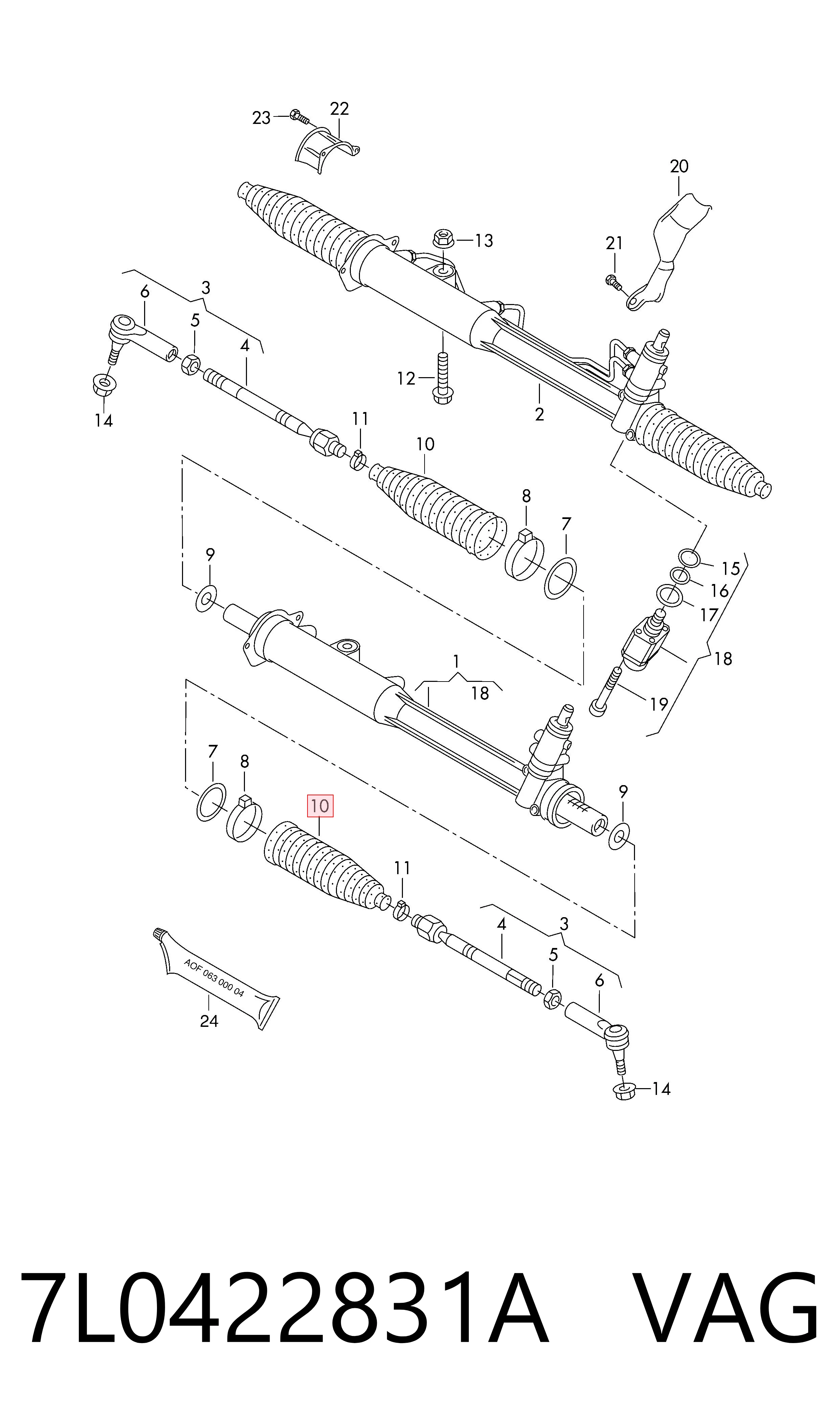 7L0422831A VAG Osłona mechanizmu kierowniczego (maglownicy)