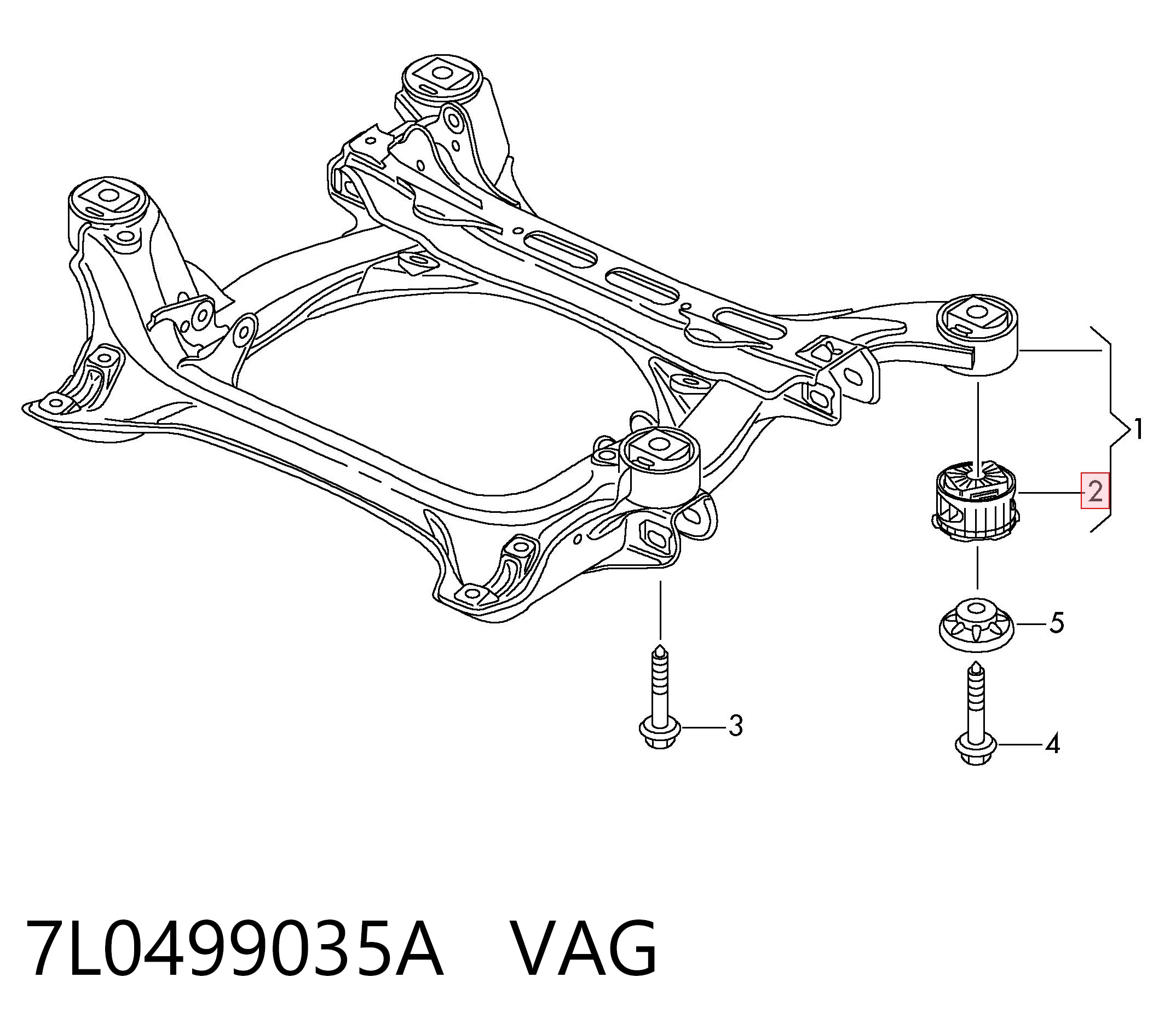 7L0499035A VAG Tuleja (poduszka) przedniej belki