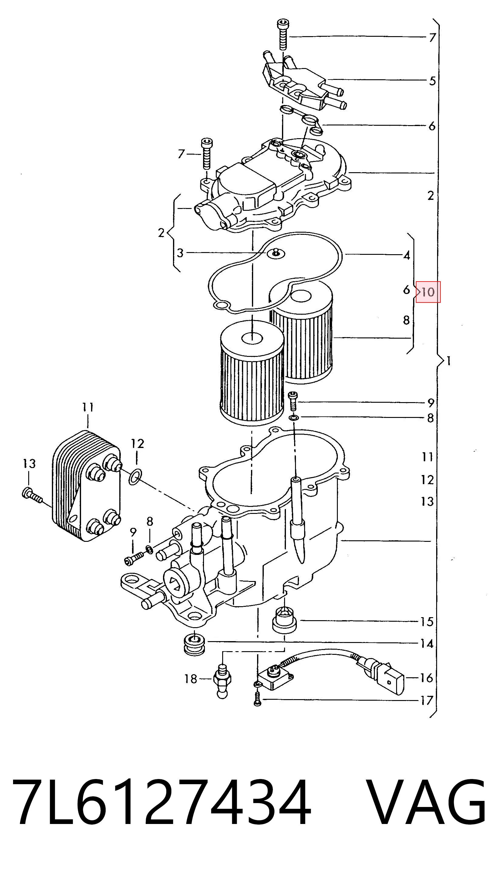 7L6127434 VAG Filtr paliwa
