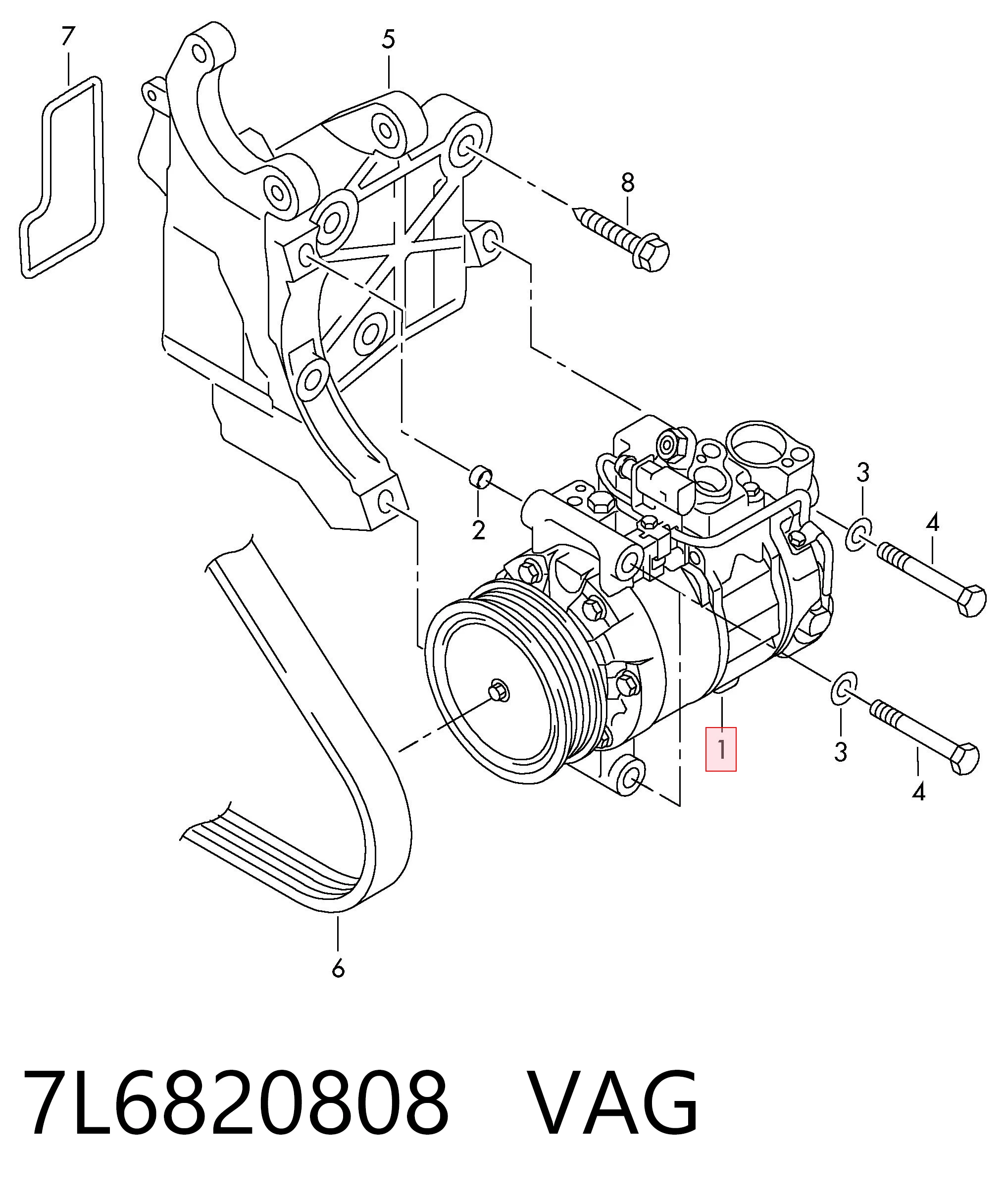 7L6820808 VAG Sprężarka klimatyzacji