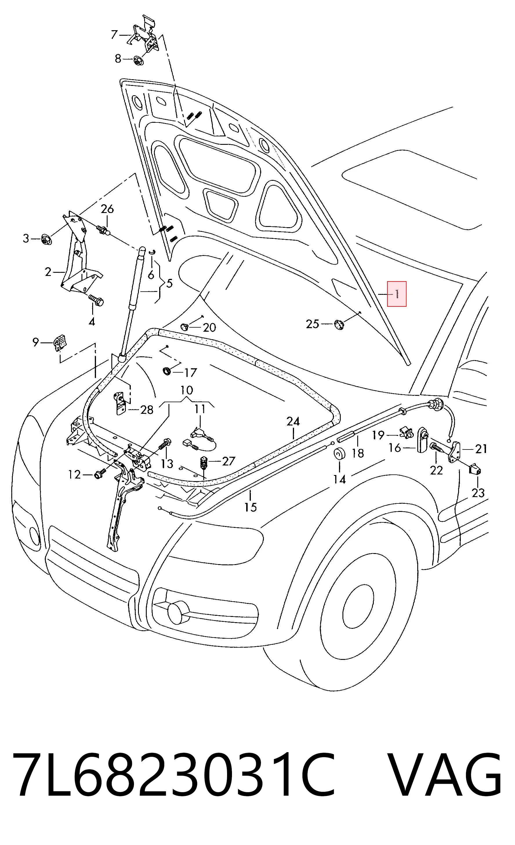 Maska silnika do Volkswagen Touareg I 7LA, 7L6, 7L7