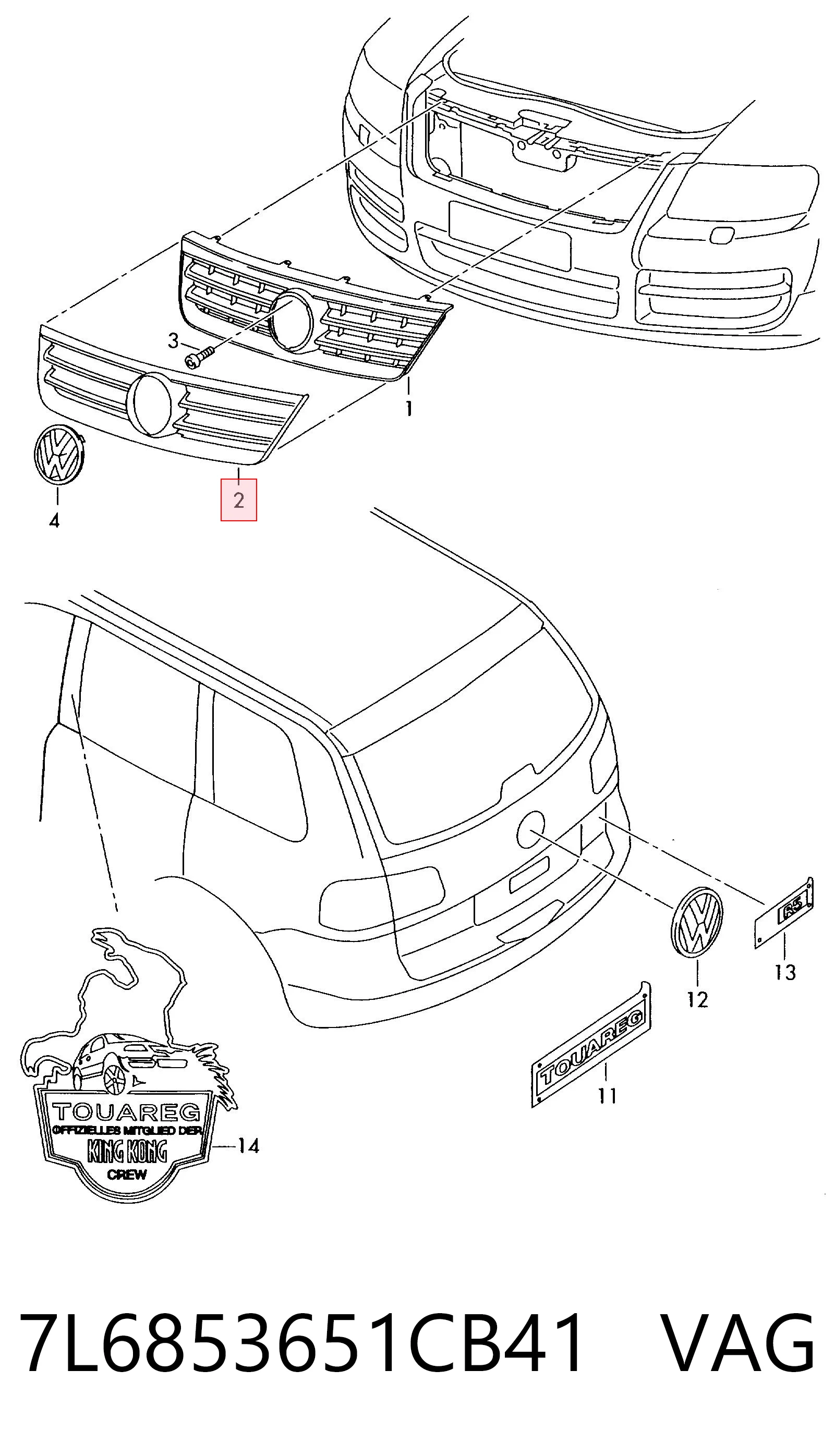  Atrapa chłodnicy Volkswagen Touareg 1