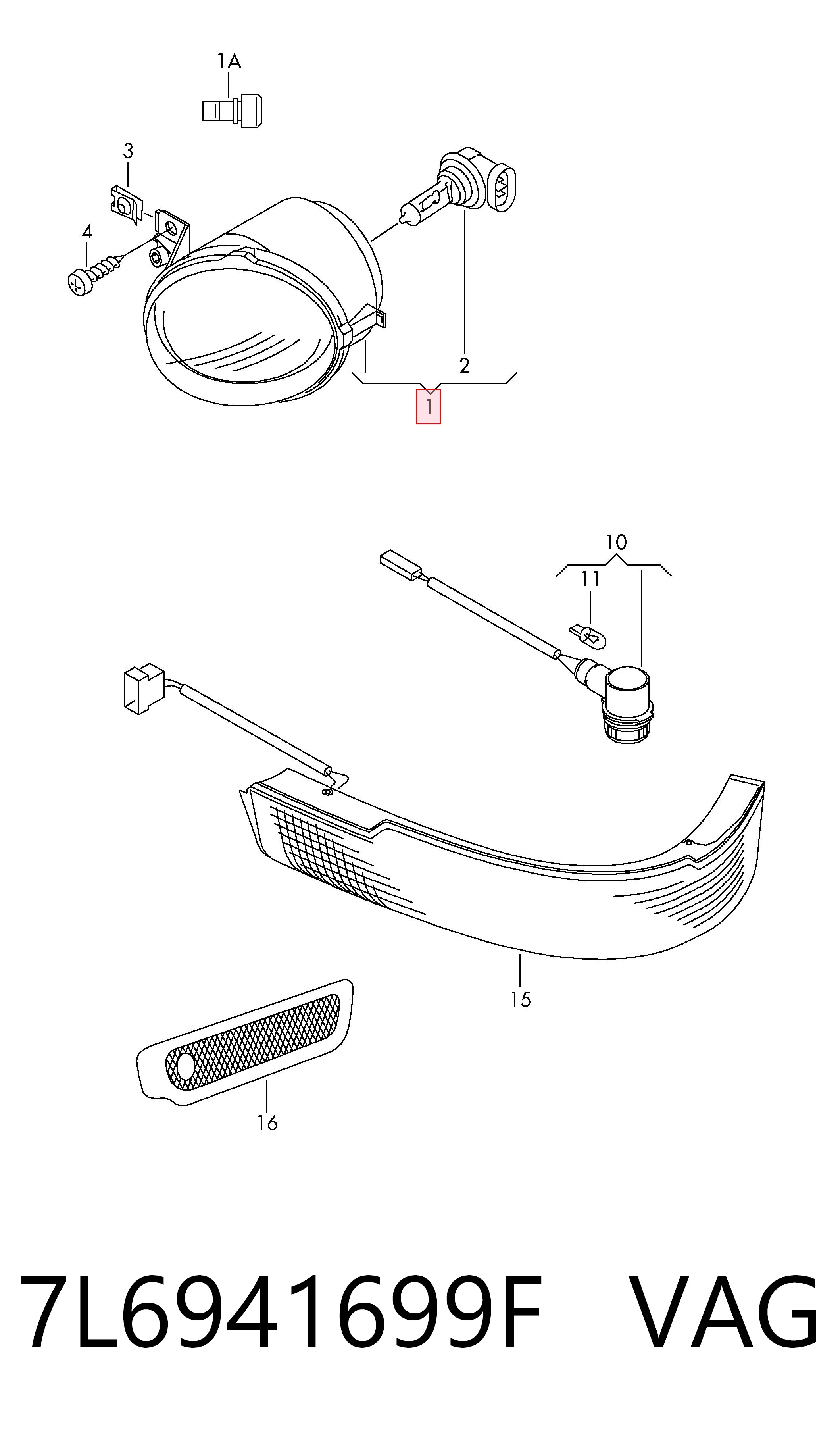  Lampa przeciwmgielna lewa Volkswagen Touareg 1