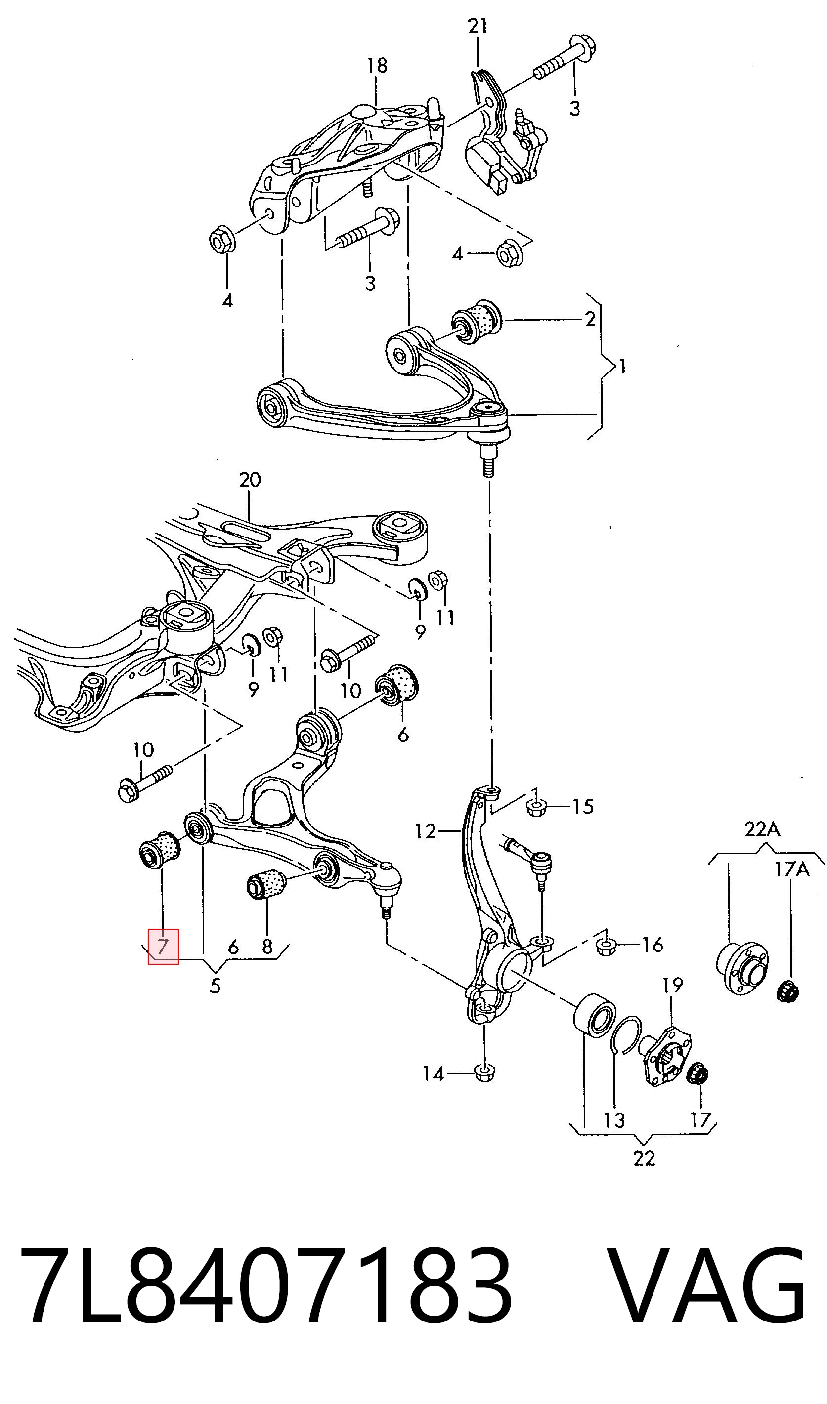 7L8407183 VAG Silentblock przedniego wahacza dolnego