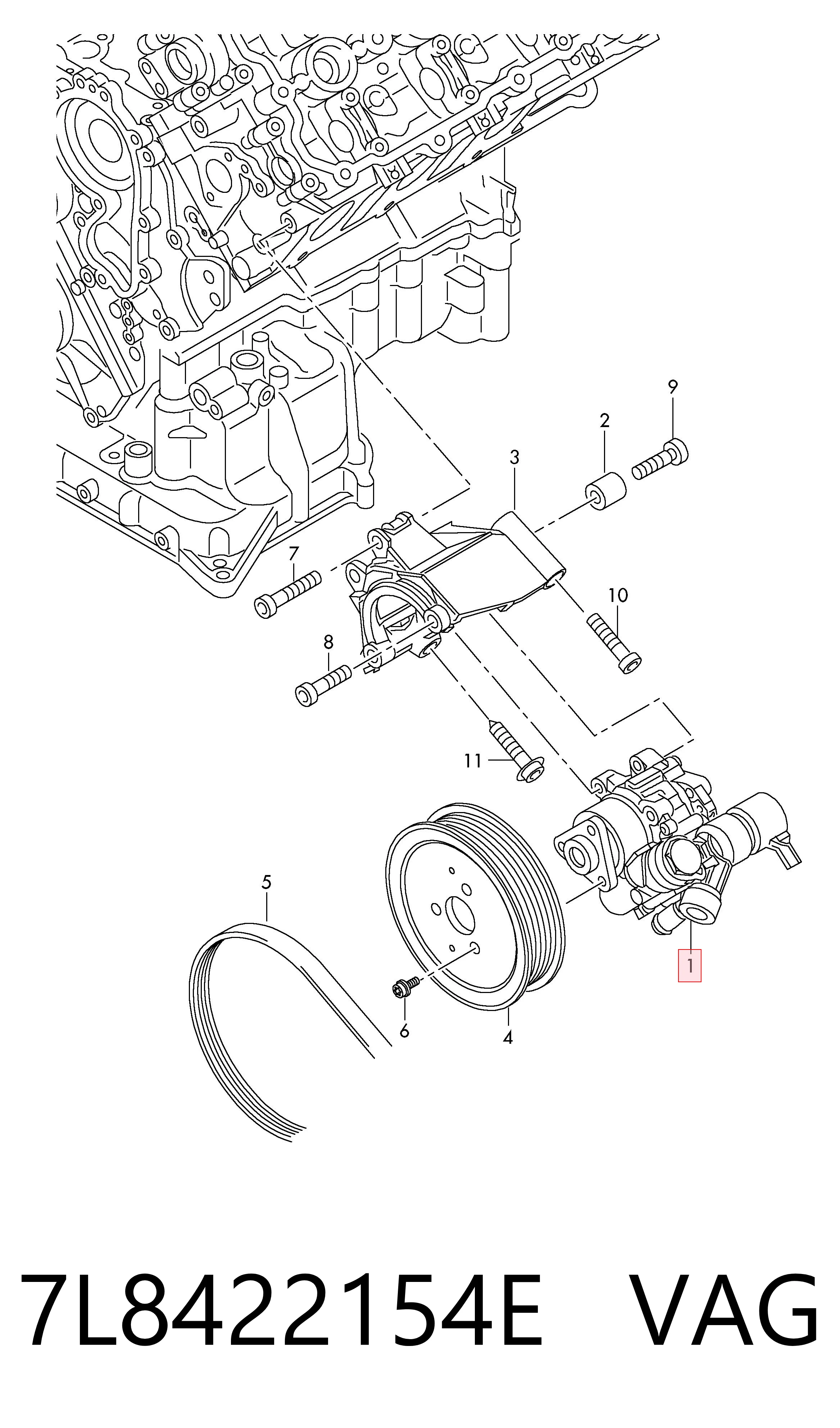 7L8422154E VAG Pompa wspomagania hydraulicznego kierownicy