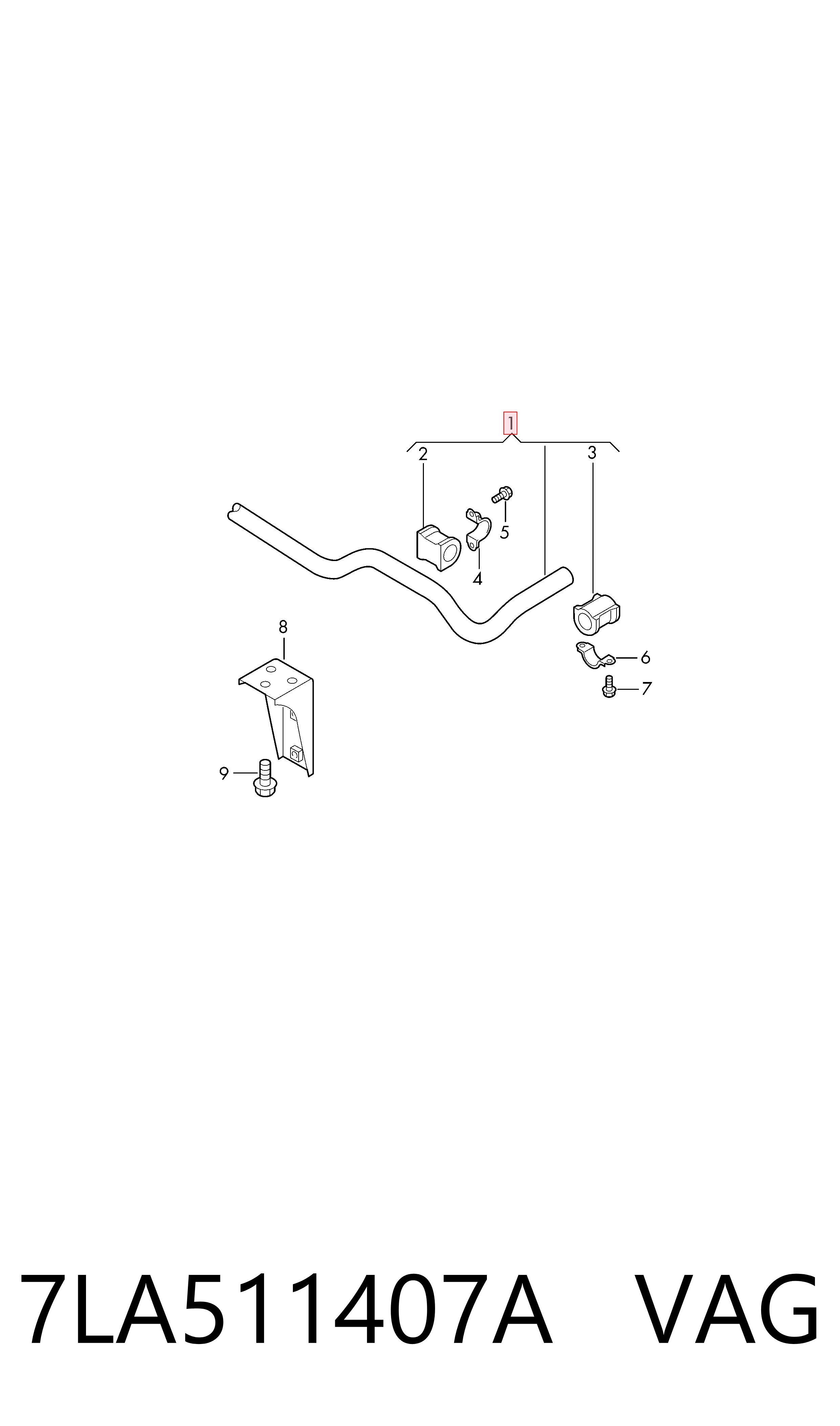 Stabilizator tylny do Volkswagen Multivan T5 7HM, 7HN, 7HF, 7EF, 7EM, 7EN