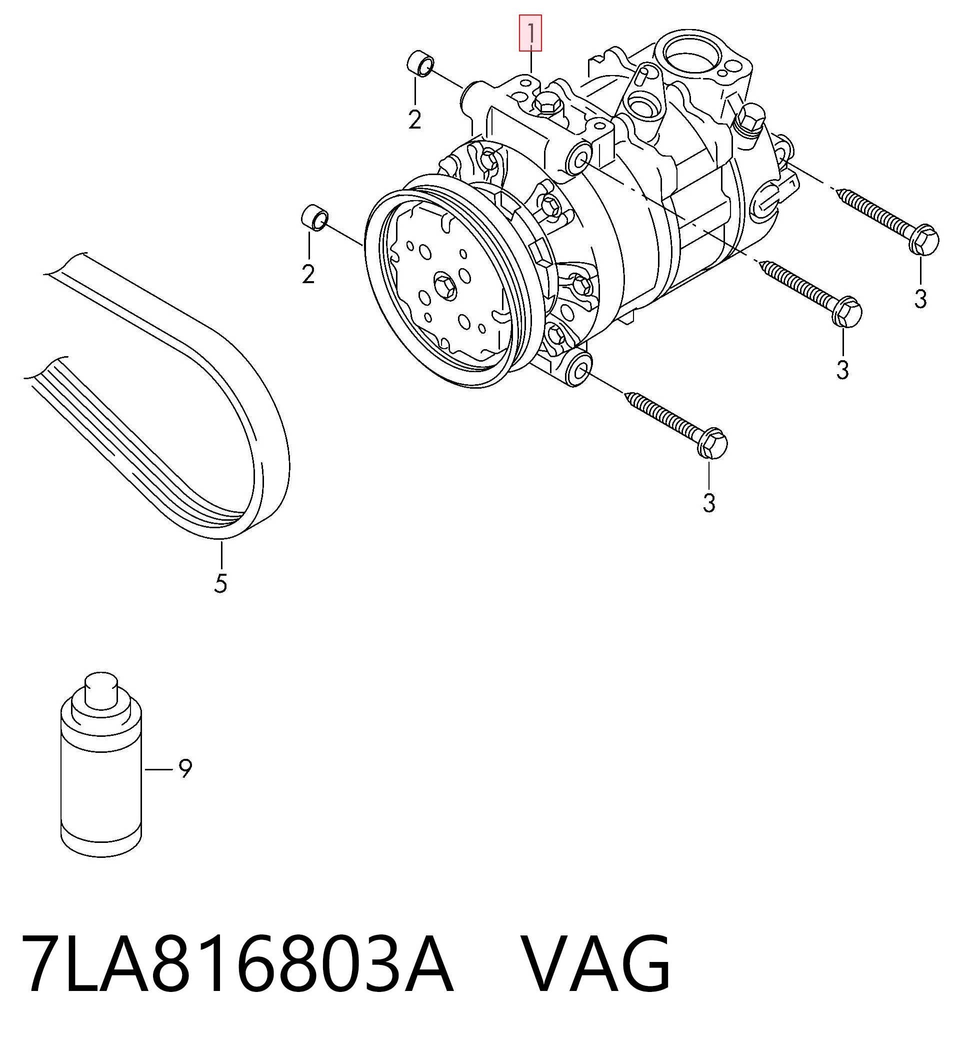7LA816803A VAG Sprężarka klimatyzacji