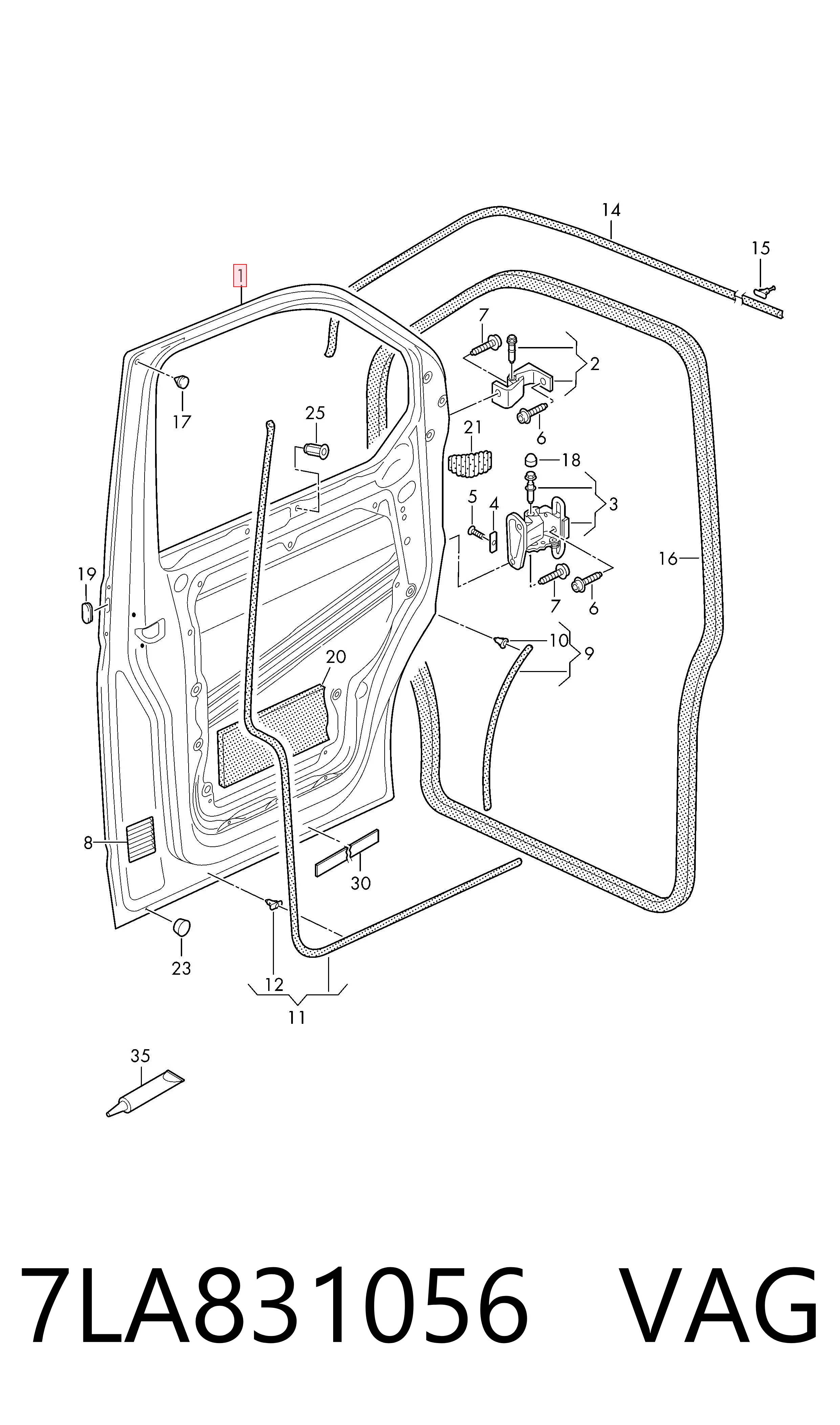 Drzwi przednie prawe do Volkswagen Transporter T6 SGA, SGH, SHA, SHH