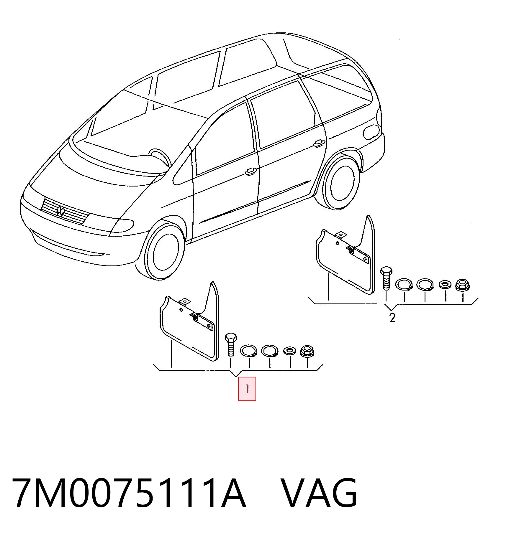 Kupić Chlapacze przednie, zestaw Volkswagen Sharan I 7M8, 7M9, 7M6 w dobrej cenie