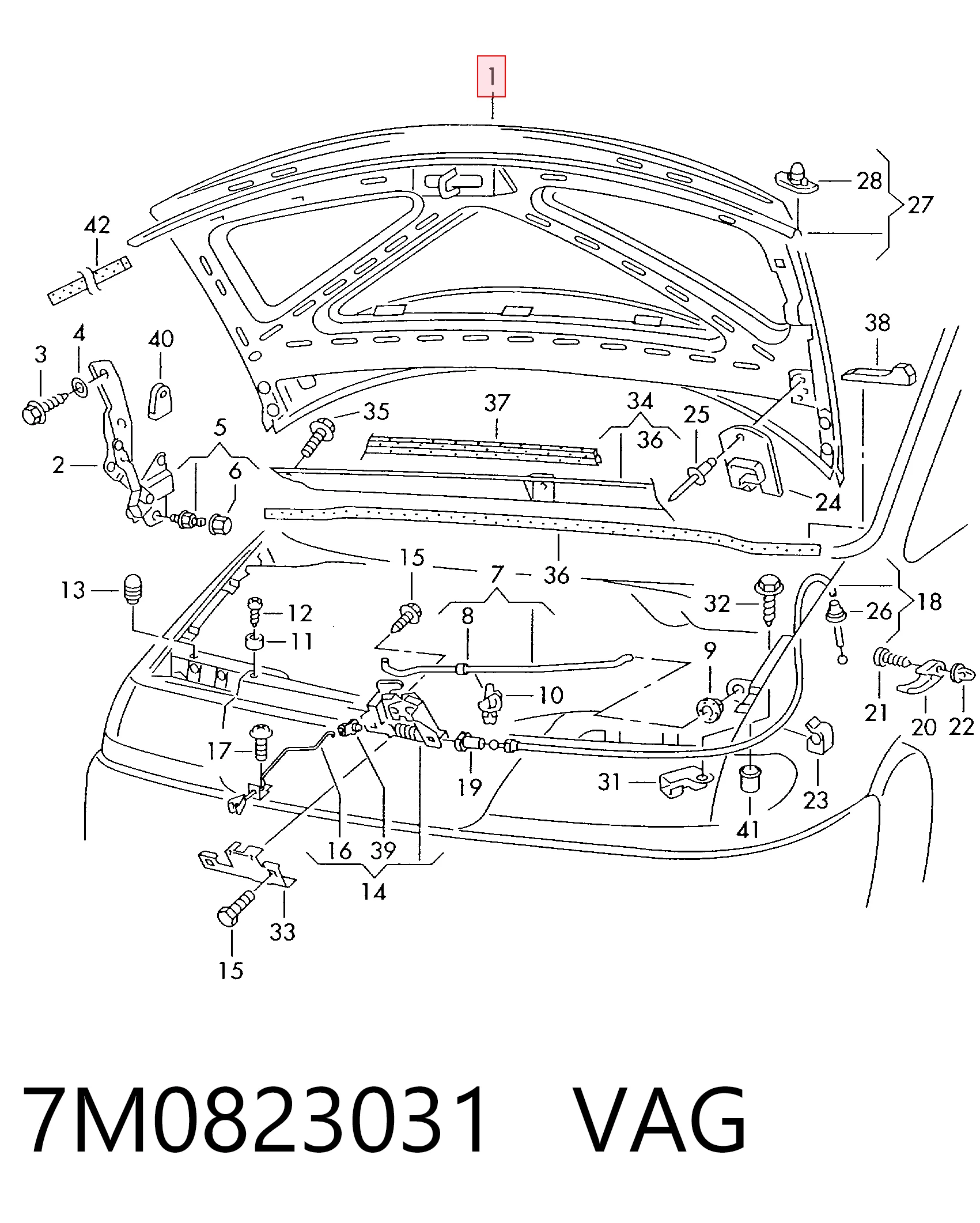 Do koszyka Maska silnika Seat Alhambra  7V8, 7V9