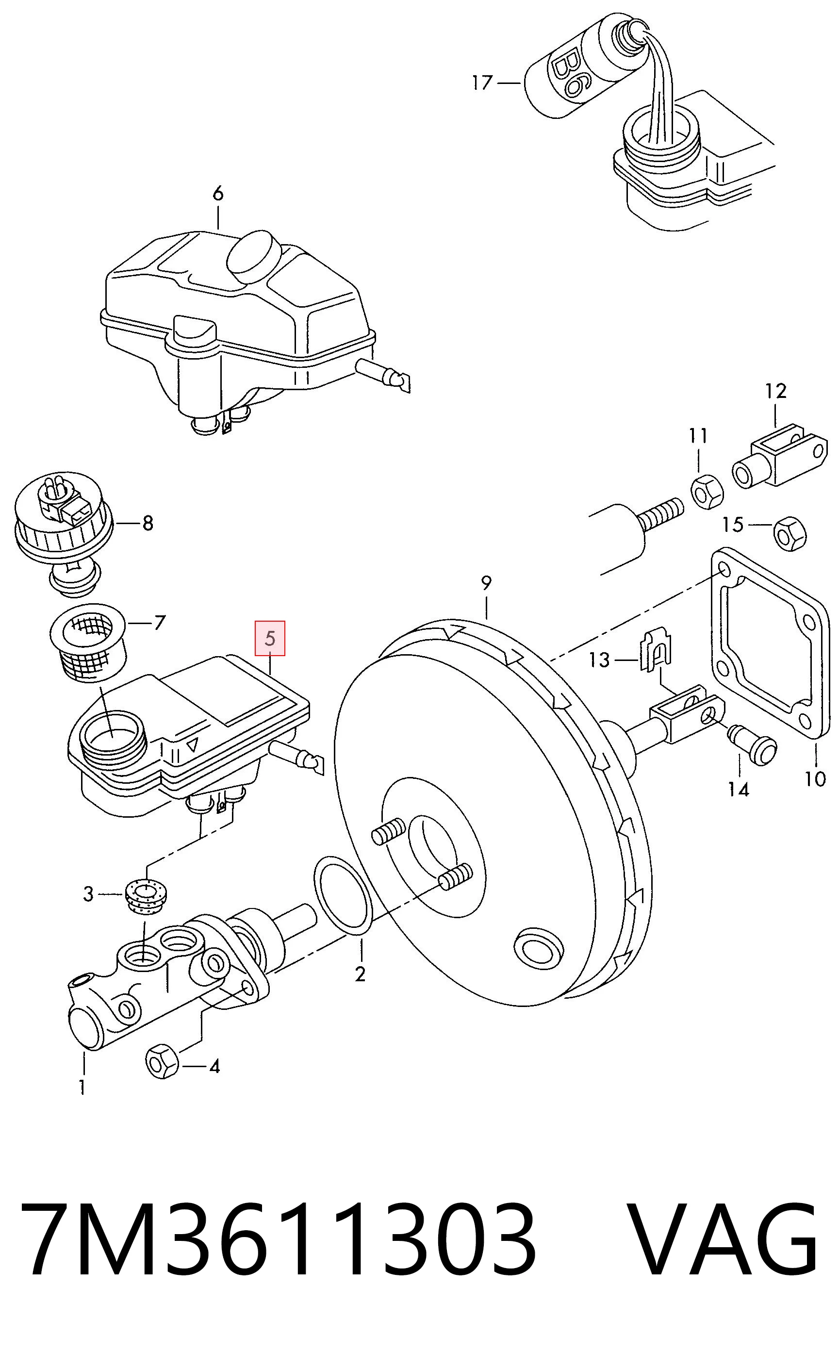 Zbiorniczek głównego cylindra hamulcowego (płynu hamulcowego) do Seat Alhambra  7V8, 7V9