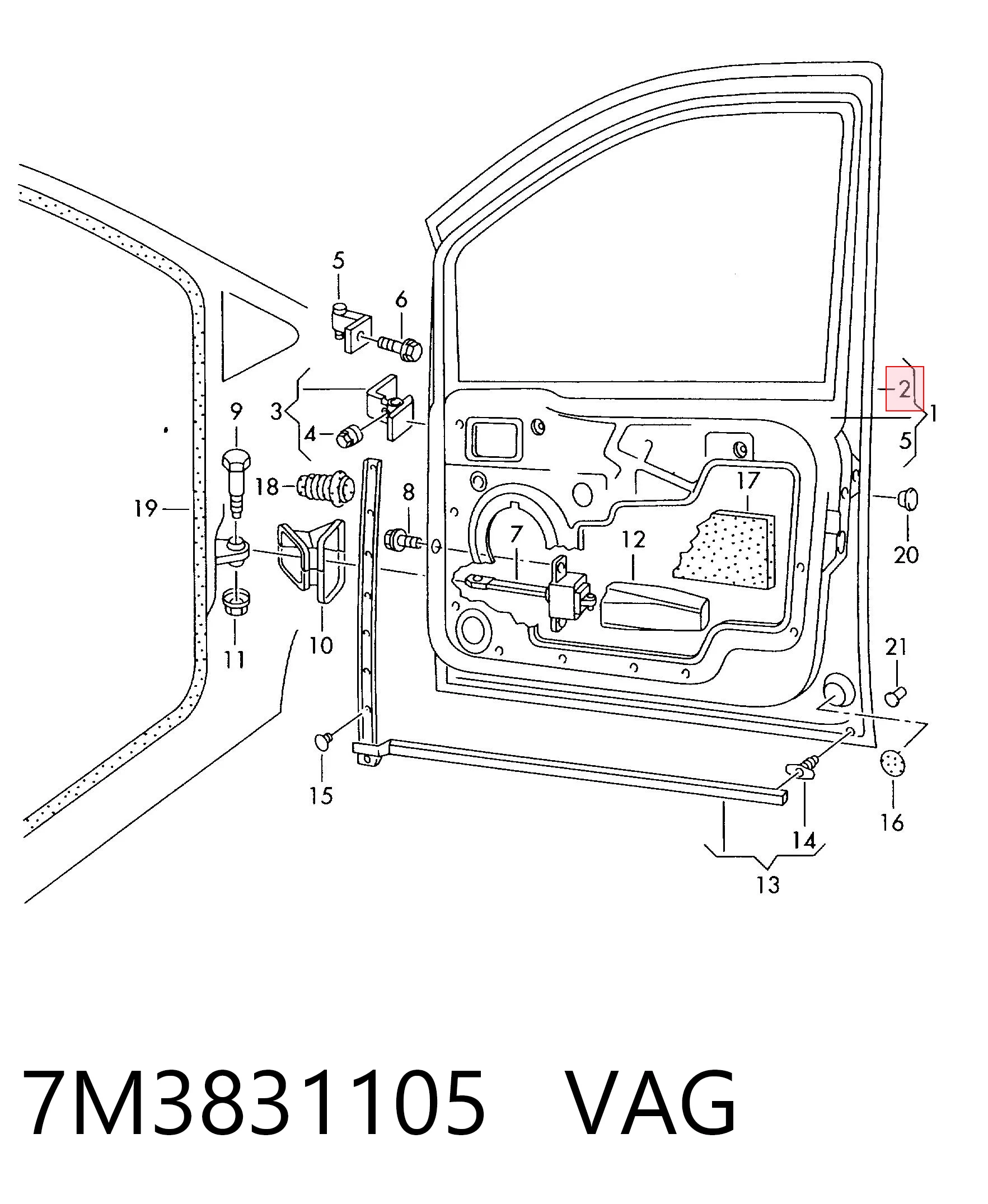 Do koszyka Drzwi przednie lewe Seat Alhambra  7V8, 7V9