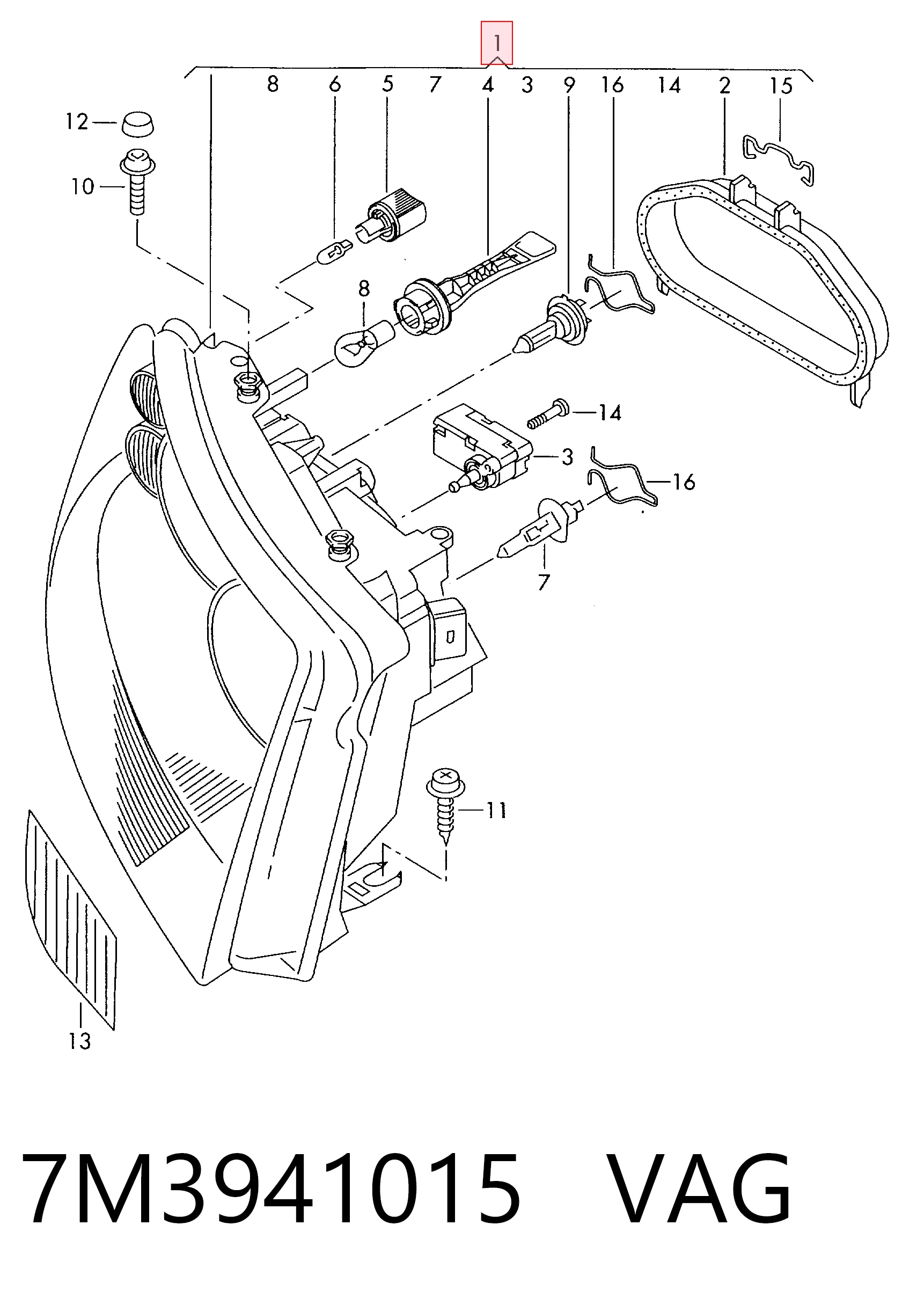 Reflektor lewy Seat Alhambra minivan (7V8, 7V9) (1996 - 2010) cena, od 105,06 USD