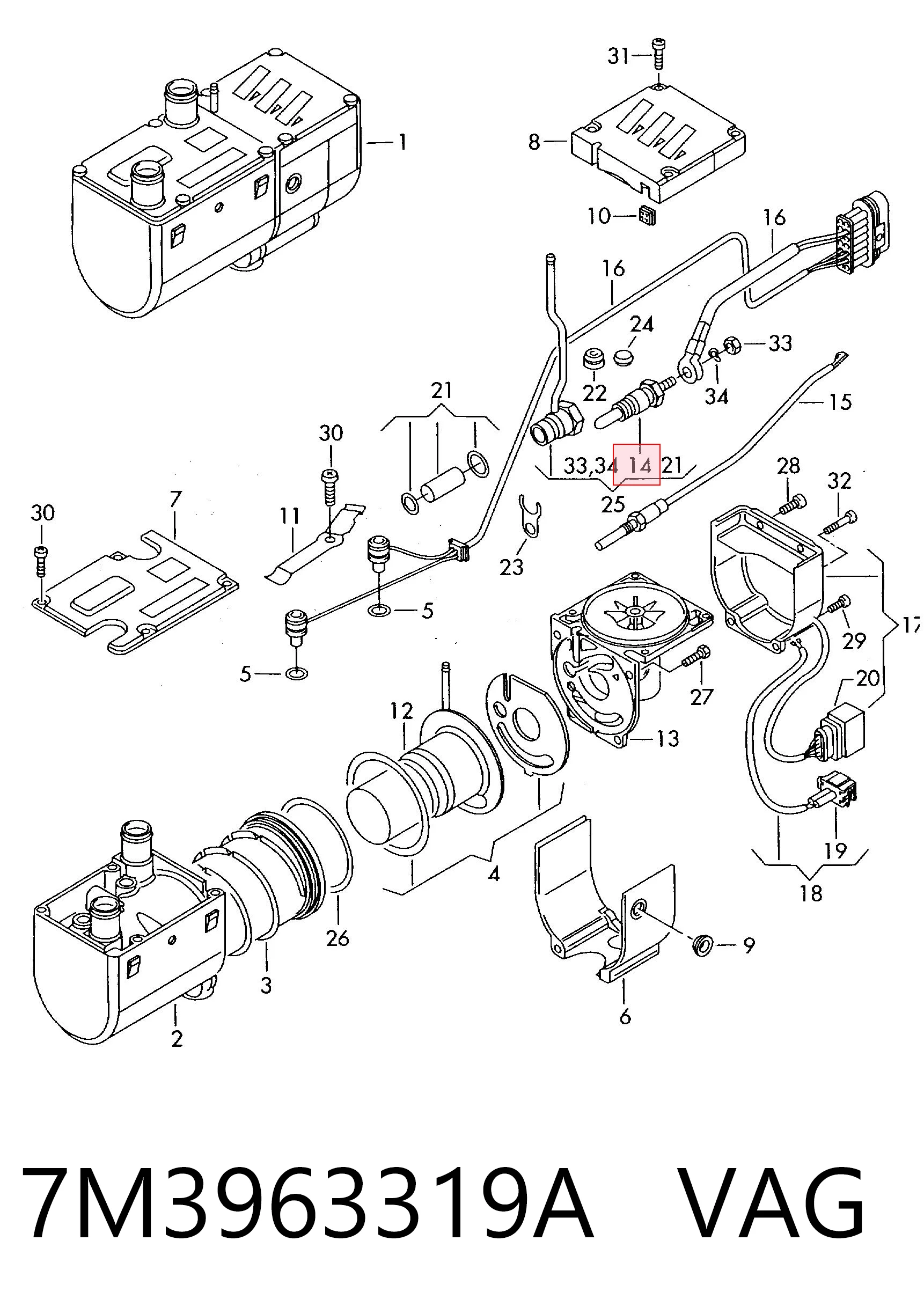7M3963319A VAG Świeca żarowa