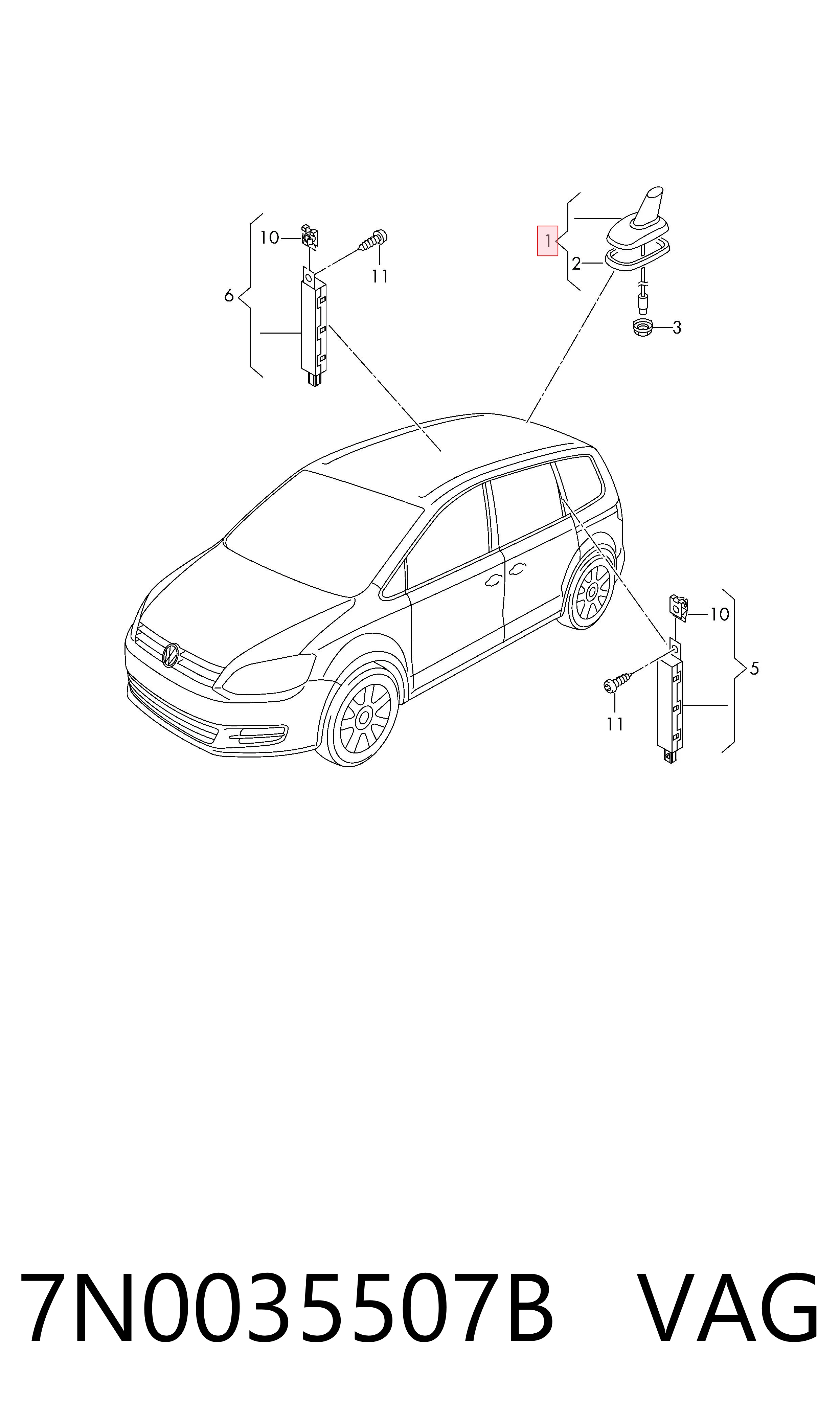 Antena VAG 7N0035507B cena, od 489,53 USD